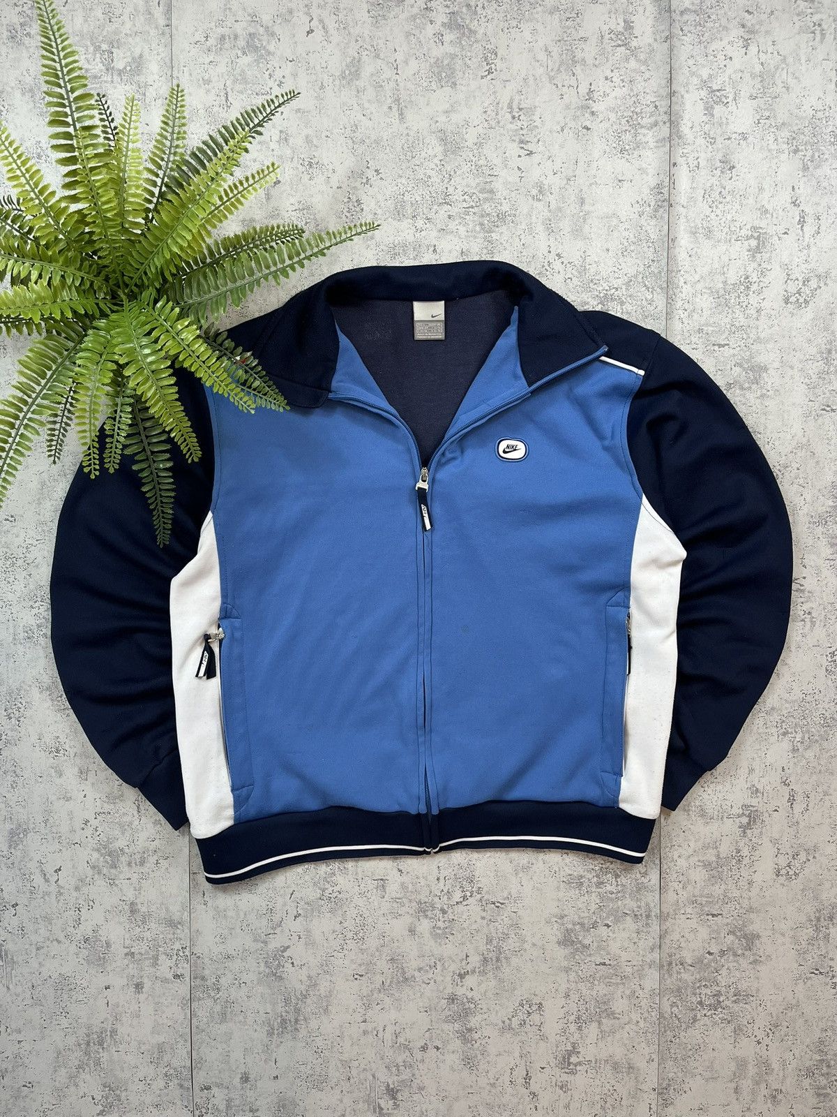 Nike × Vintage 90s Nike Retro Logo Vintage Y2K Oversized Track Jacket Size US L / EU 52-54 / 3 - 1 Thumbnail