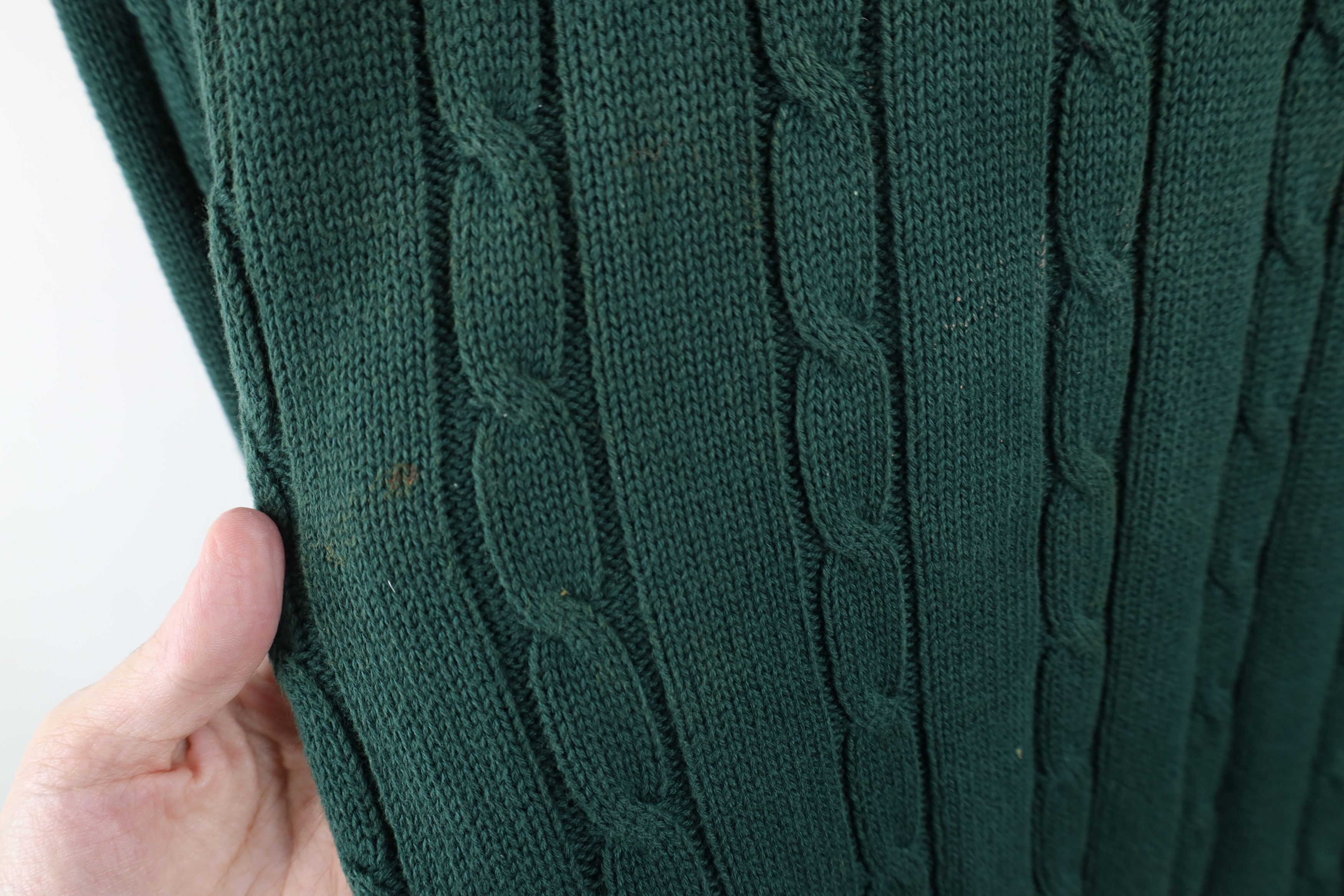 Tommy Hilfiger Vintage 90s Tommy Hilfiger Chunky Cable Knit Sweater Green Size US XL / EU 56 / 4 - 6 Thumbnail