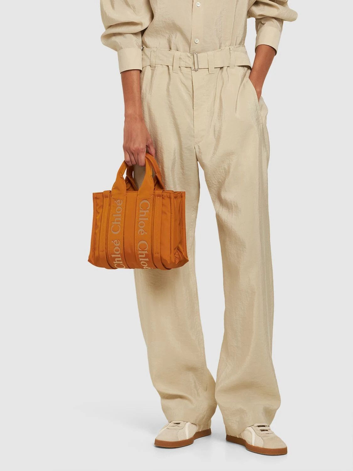 Chloe oc11z0525 Size: OS / Mini Woody Nylon Top Handle Bag Yellow Size ONE SIZE - 7 Thumbnail