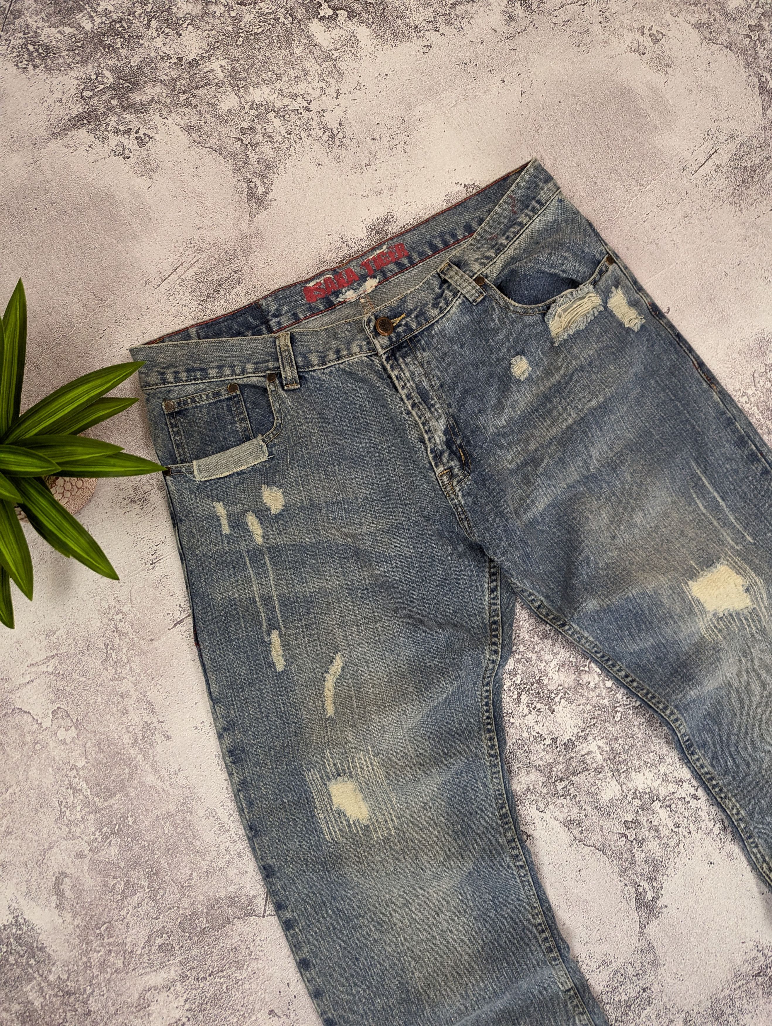 Japanese Brand Osaka Tiger Japanese Distressed Light Blue Jeans Mens Sz 38R Size US 38 / EU 54 - 14 Thumbnail