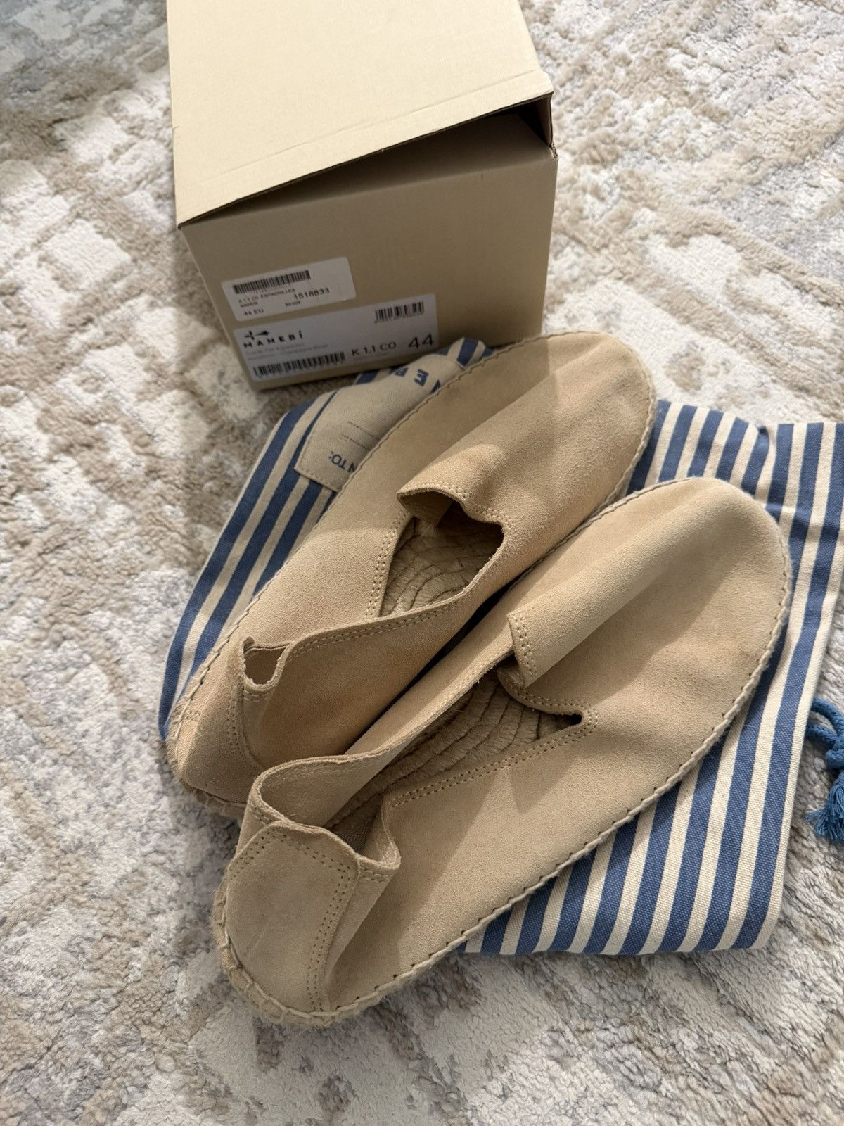 Manebi Manebi Hamptons Beige Suede Espadrilles 44 Size US 10.5 / EU 43-44 - 1 Thumbnail
