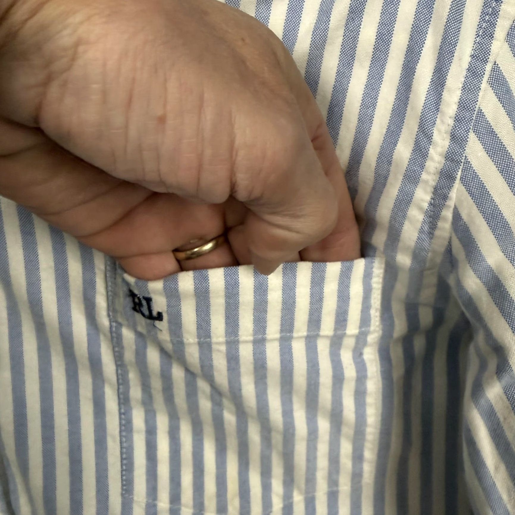 Vintage VINTAGE Polo Jeans Co Shirt Mens XL Striped Blue White Button-Up, Button-Down Collar, Long Sleeve, Casual Preppy, 100% Cotton Size US XL / EU 56 / 4 - 5 Thumbnail