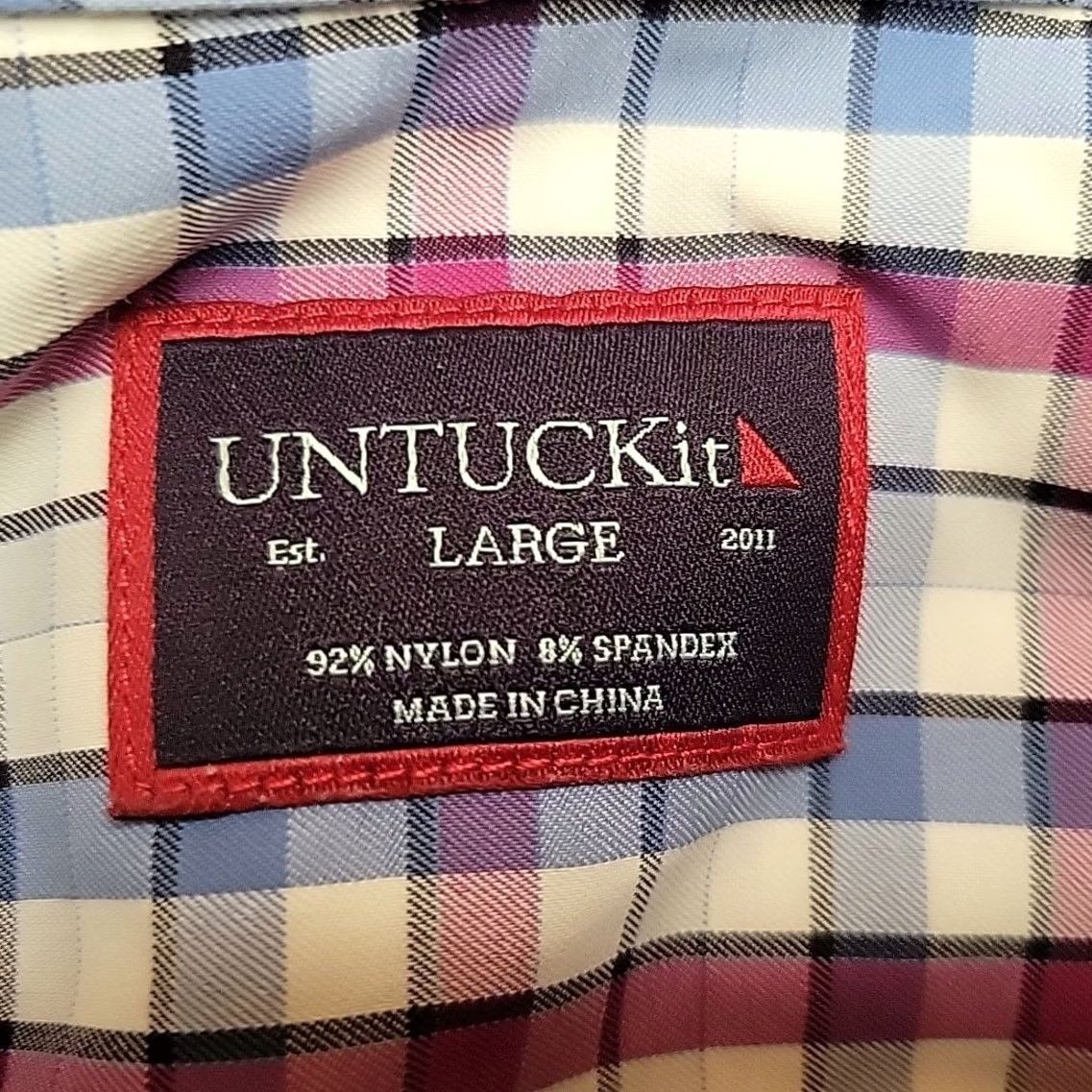 UNTUCKit UNTUCKit Shirt Mens L Multi Color Plaid Nylon Performance Stretch Blend Casual Shirt Size US L / EU 52-54 / 3 - 3 Thumbnail