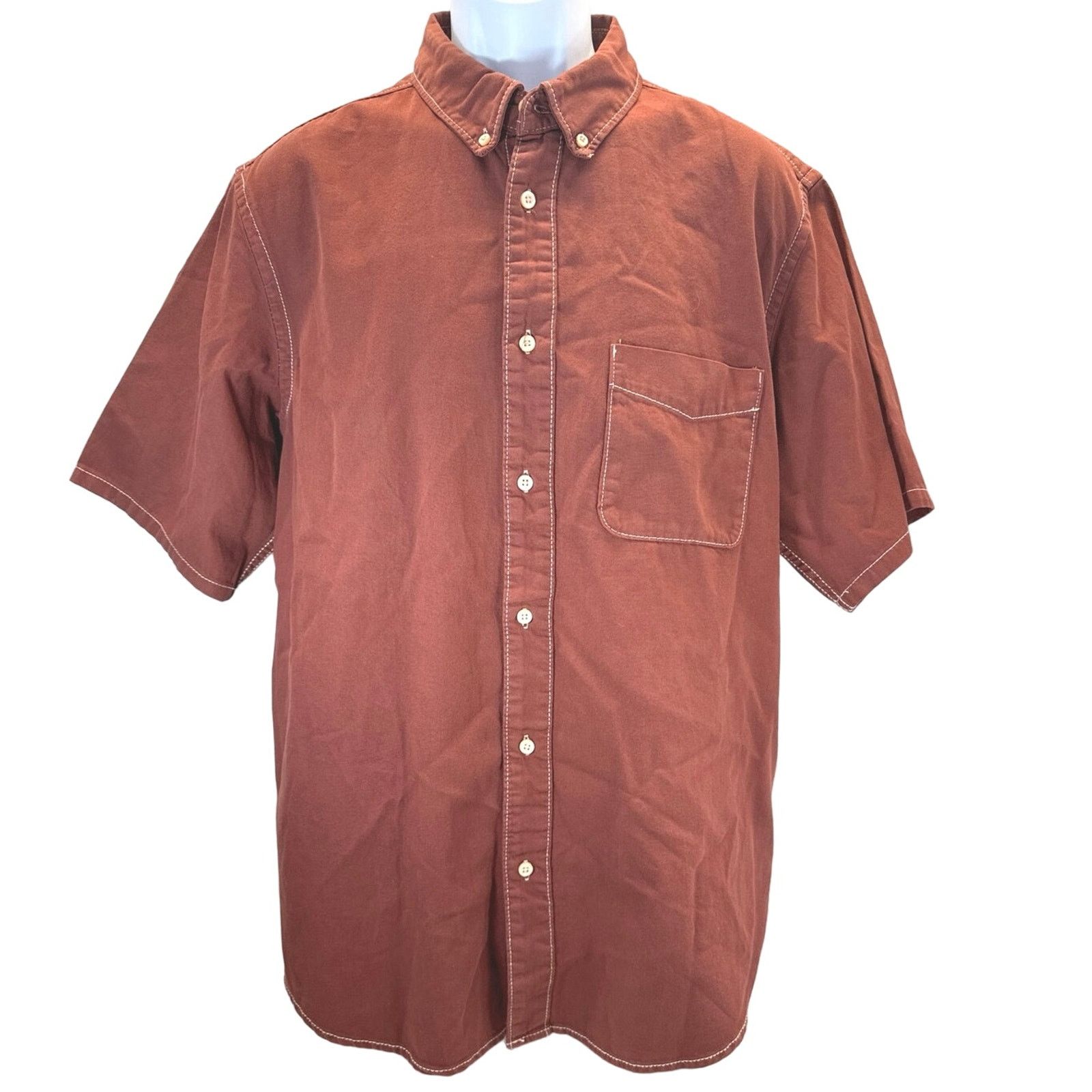 Zara Cotton Twill Brown Short Sleeve Button Up men sz M Size US M / EU 48-50 / 2 - 1 Thumbnail