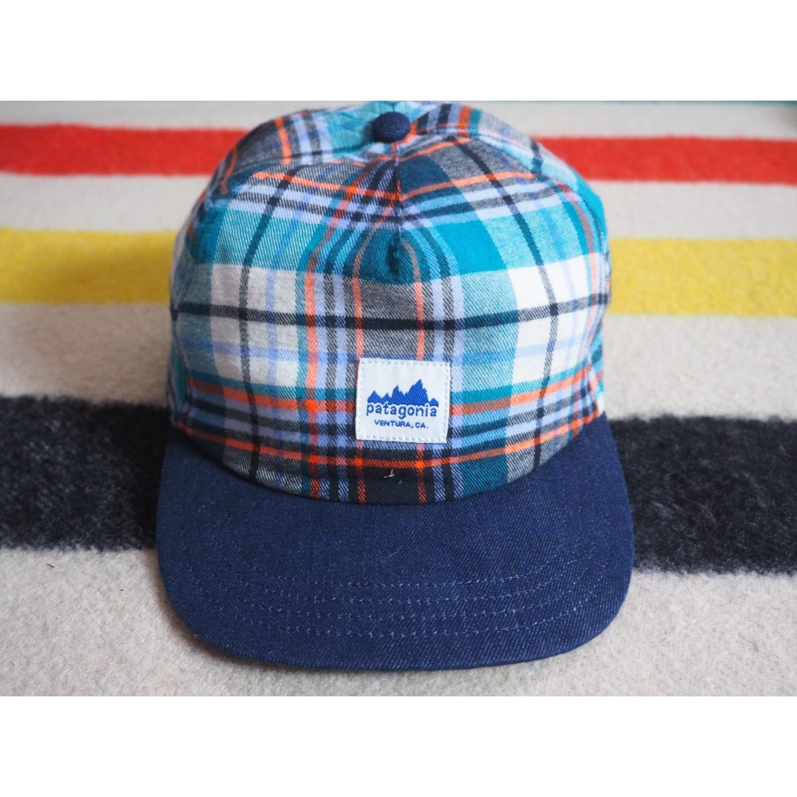 Patagonia Patagonia Snapback Hat Cap Ventura Fitz Roy Blue Plaid Outdoor Adjustable Casual Men Outdoor Hat Cap Size ONE SIZE - 2 Thumbnail