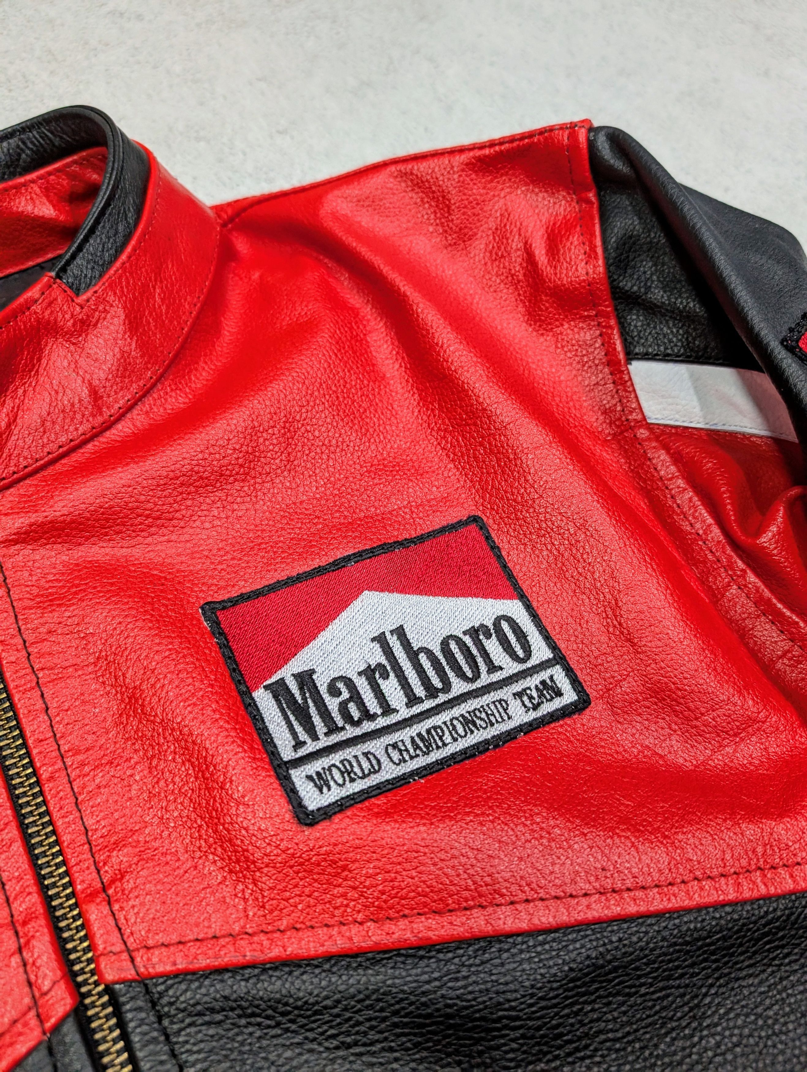Marlboro Vintage Marlboro Leather Jacket Racing Retro 90s Streetwear Size US L / EU 52-54 / 3 - 7 Thumbnail