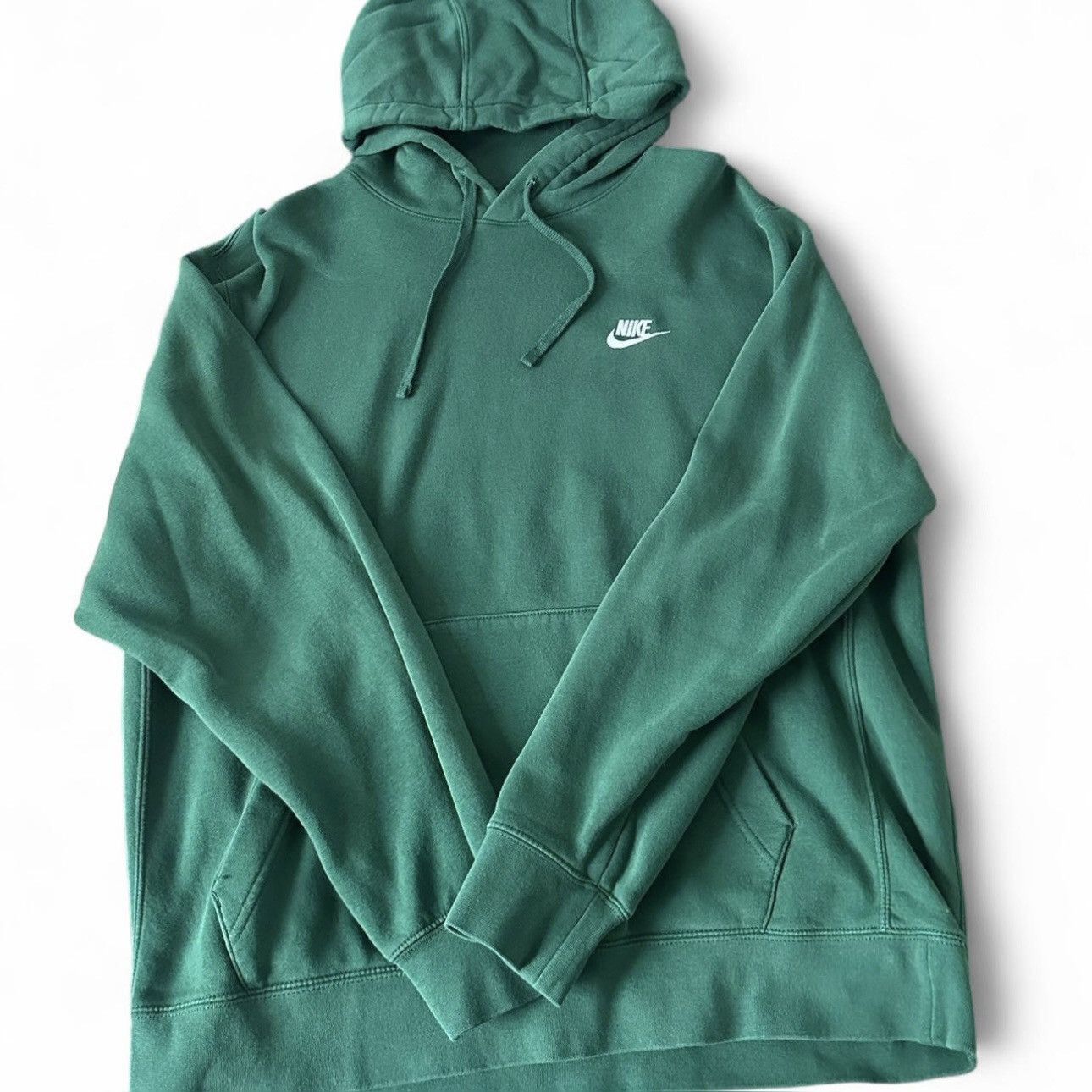 Nike Green Nike hoodie with white logo Size US XL / EU 56 / 4 - 1 Thumbnail