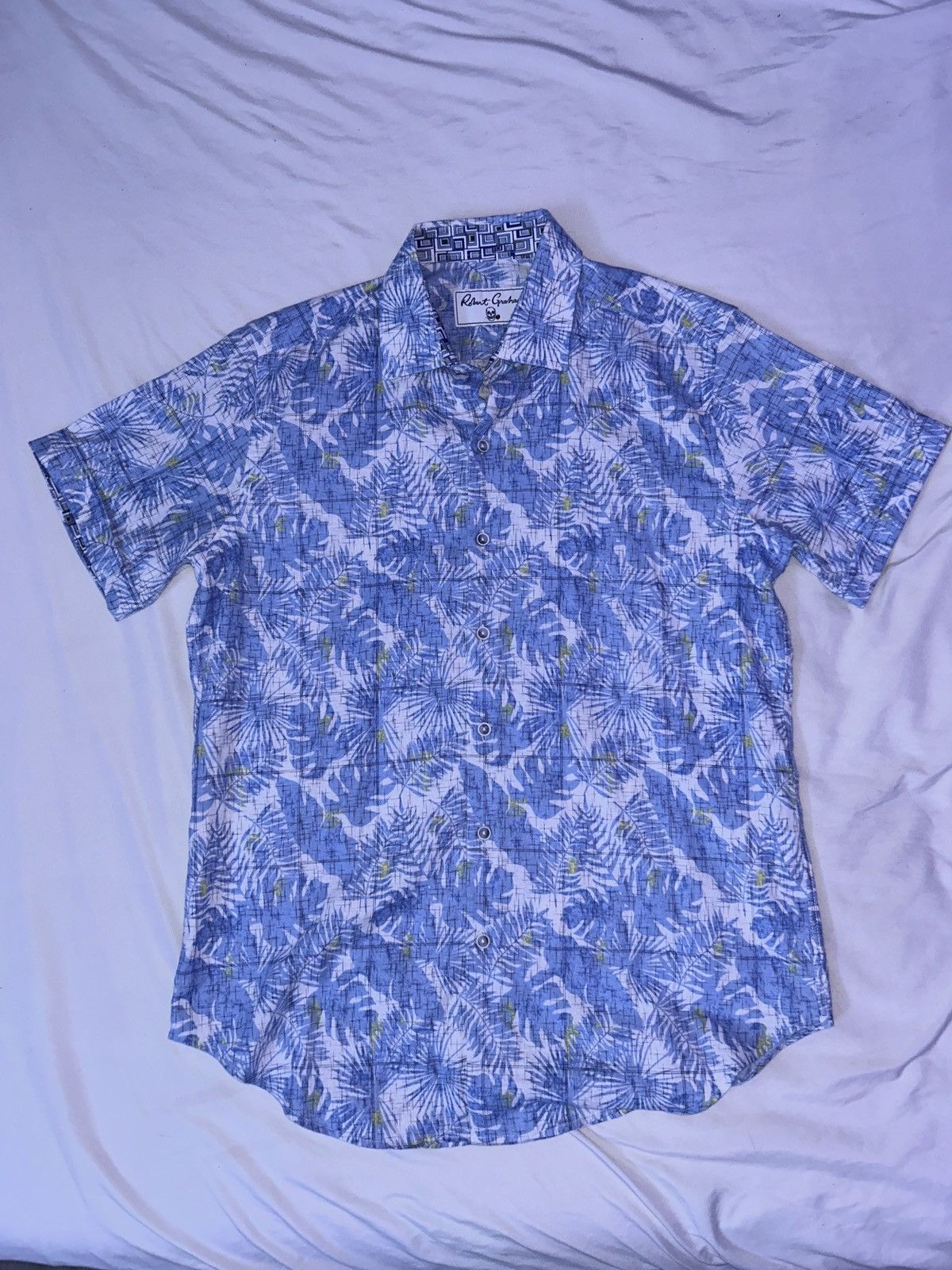 Robert Graham Robert Graham Linen Blend Short Sleeve Shirt Size US S / EU 44-46 / 1 - 3 Thumbnail