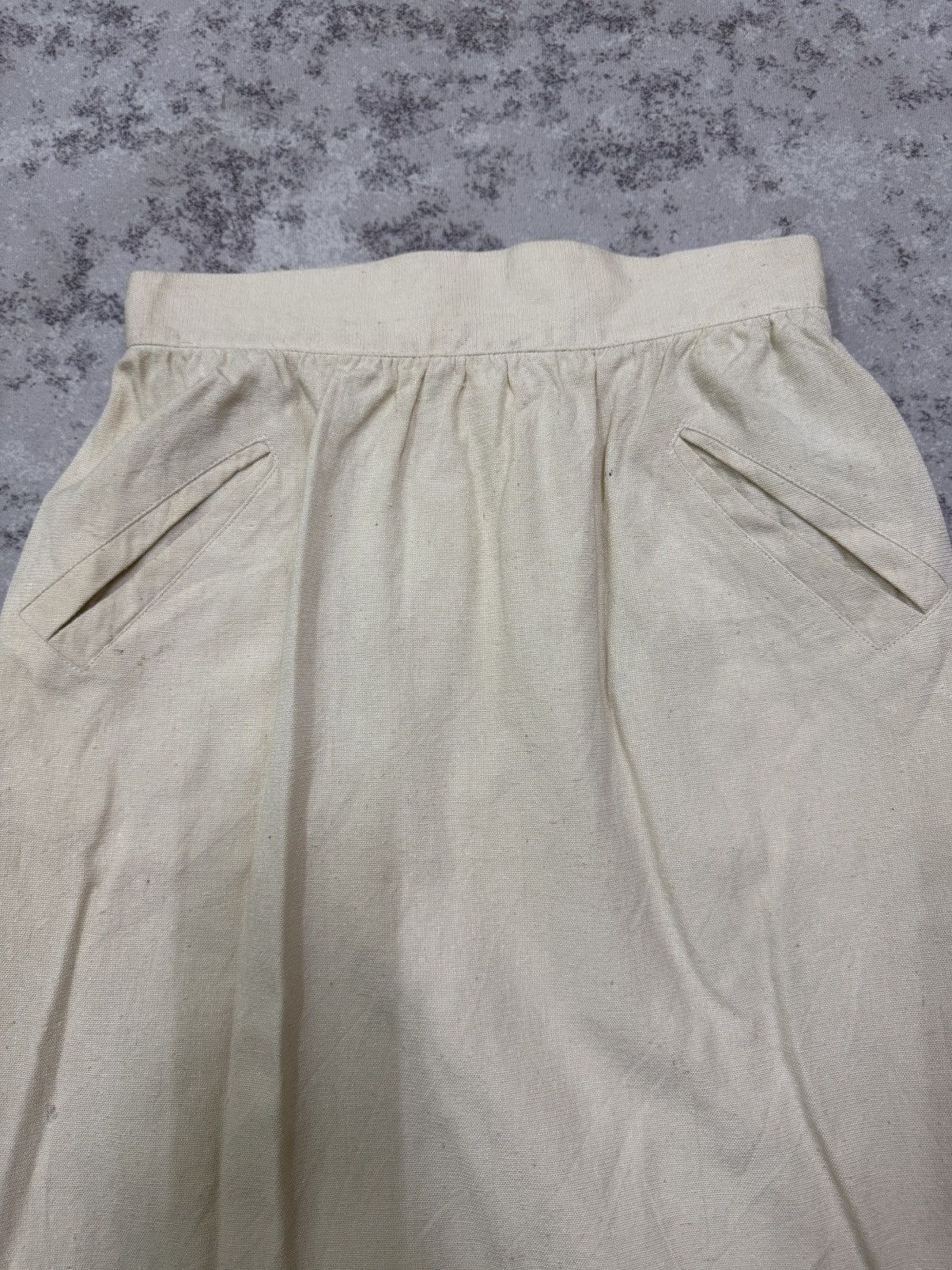 Thierry Mugler Vintage Thierry Mugler Linen Blend Cream Pencil Skirt Size 24" / US 00 / IT 34 - 8 Thumbnail