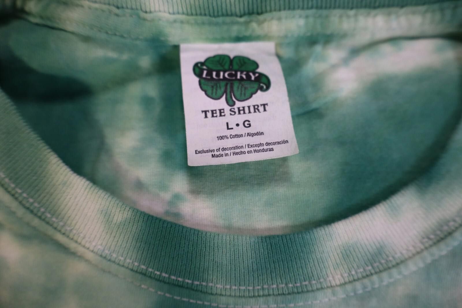 Lucky Brand Lucky Green Tie Dye Skull St. Patrick's Day Clover Large Size US L / EU 52-54 / 3 - 3 Thumbnail