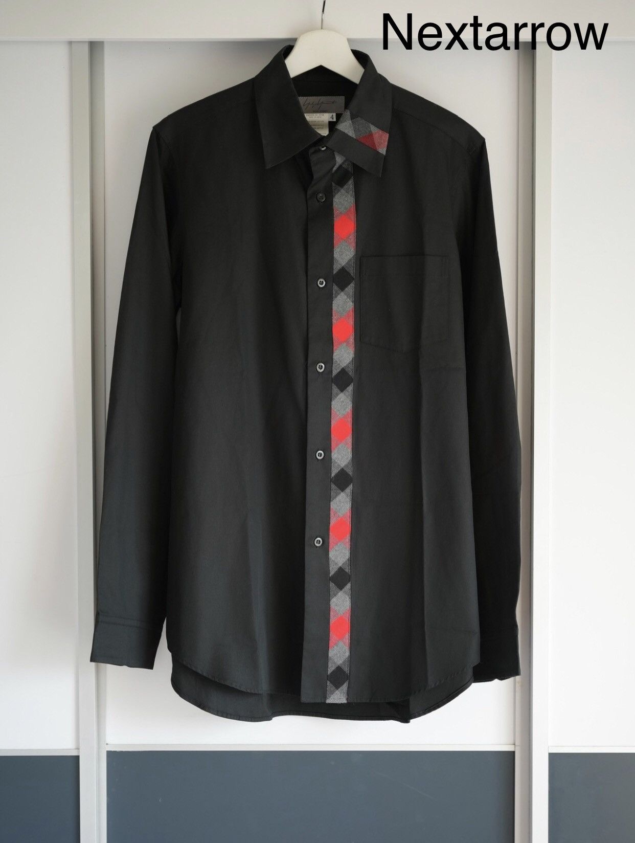 Yohji Yamamoto Yohji Yamamoto 08 SS Plaid Paneled Black Shirt 2412- Size US XL / EU 56 / 4 - 1 Thumbnail