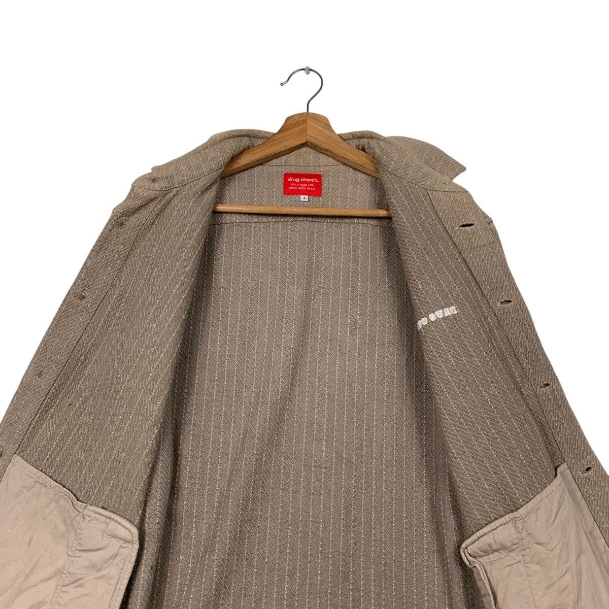 Japanese Brand DRUG STORE’S Striped Shirt Jacket #2288-C101 Size US L / EU 52-54 / 3 - 12 Thumbnail