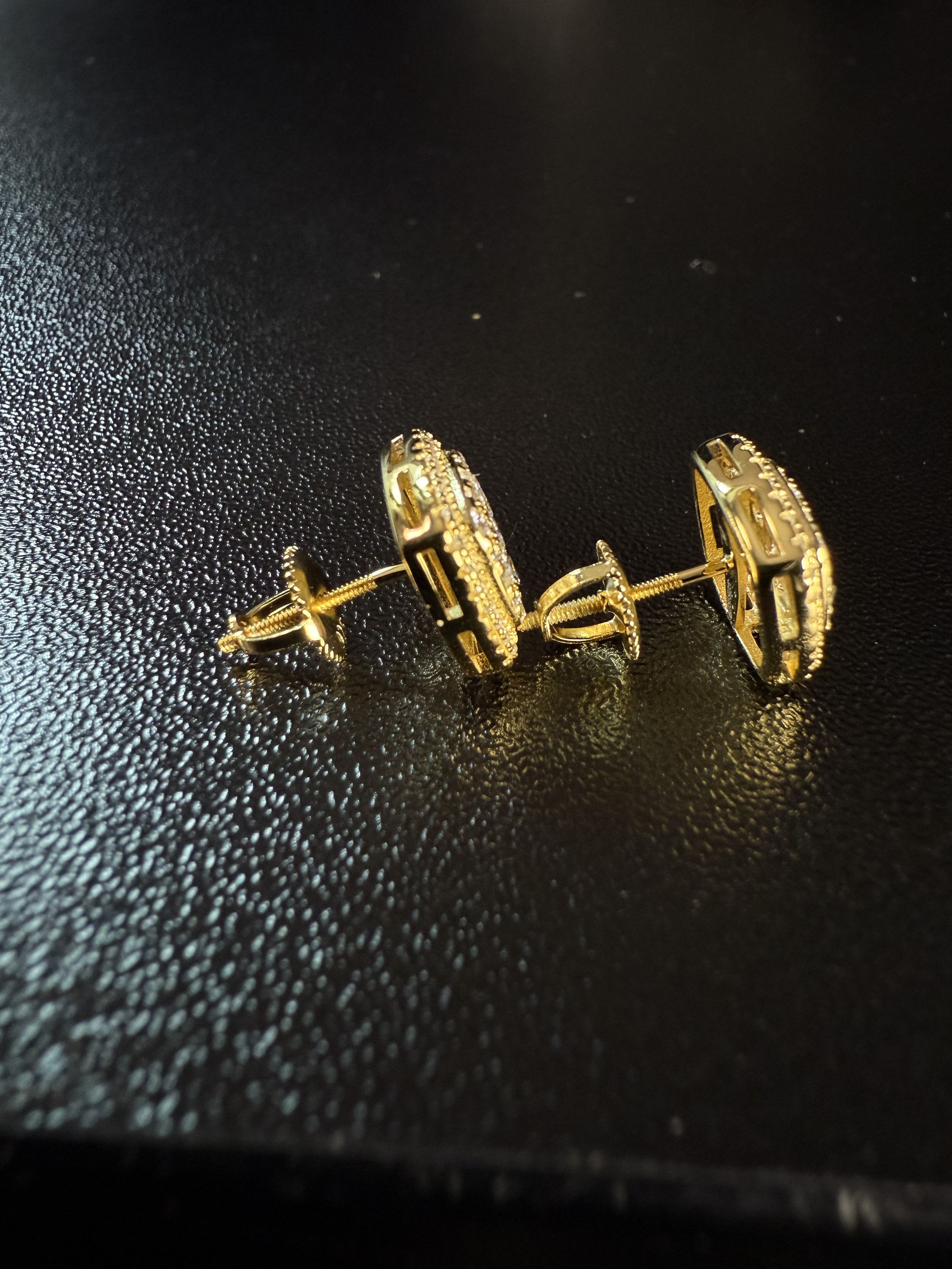 Other Square ice cross men’s Moissanite gold plated earrings Size ONE SIZE - 12 Thumbnail