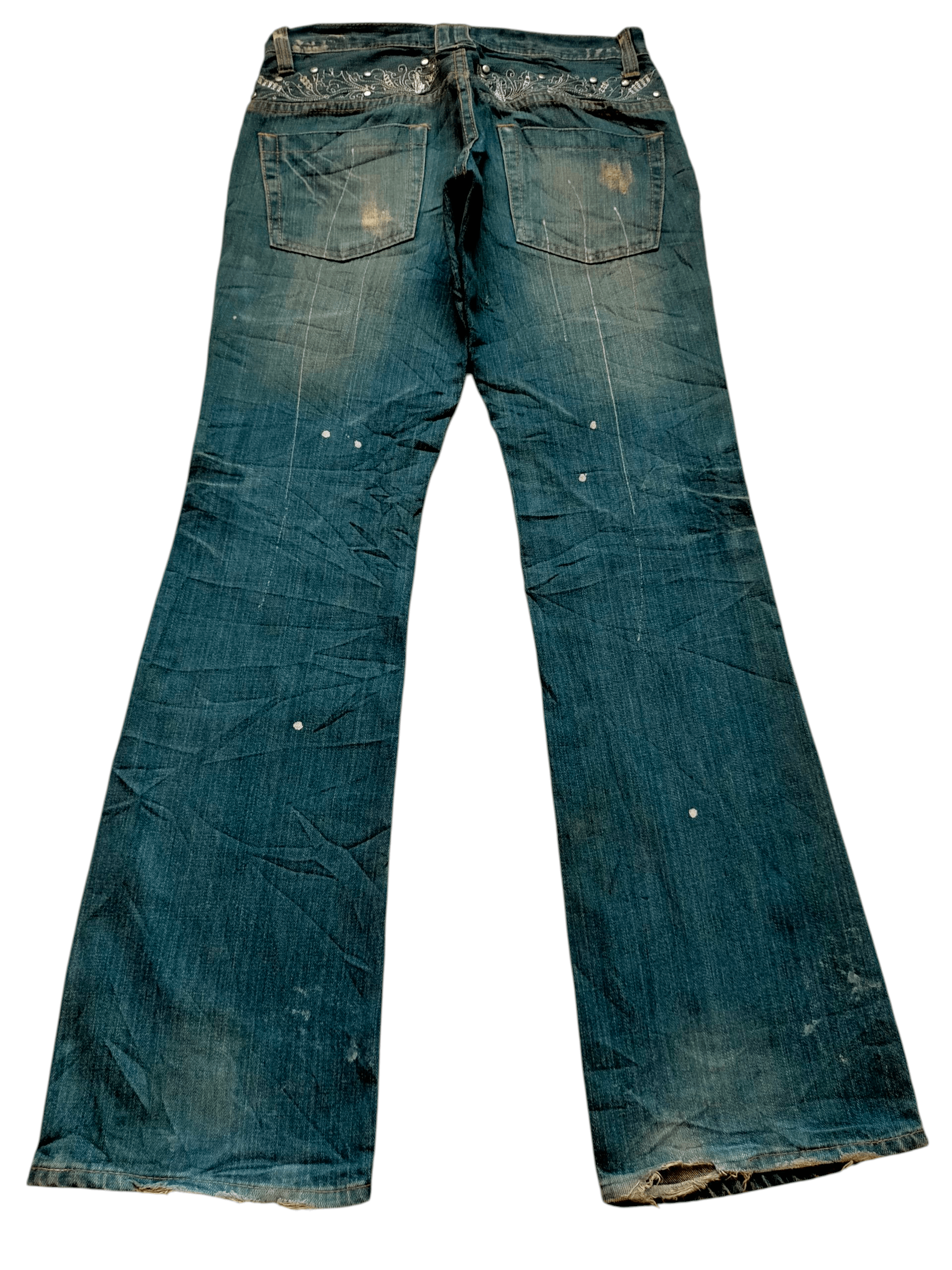 Hysteric Glamour Flare Jeans Root three Rare Design Painted Boot cut Denim Size US 30 / EU 46 - 1 Thumbnail