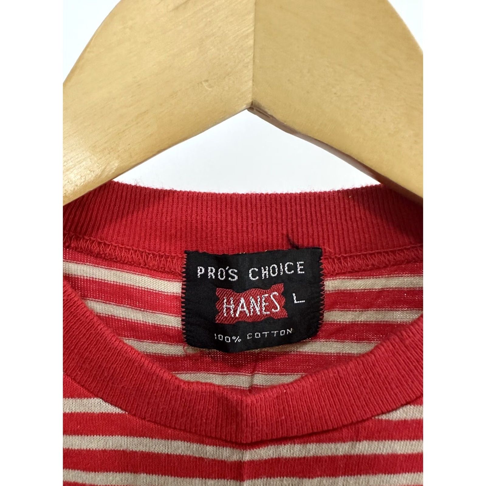 Hanes Hanes Pro Choice Stripe Pocket Front Rockabilly T-Shirt Sz L Red Mens VTG 50s 60s Rare Size US L / EU 52-54 / 3 - 2 Thumbnail