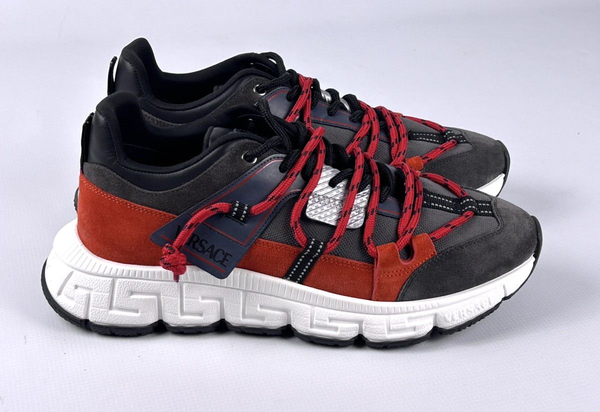Versace Versace Trigreca Sneakers EU44/US11 Gray Red Suede Italy Size US 11 / EU 44 - 1 Thumbnail