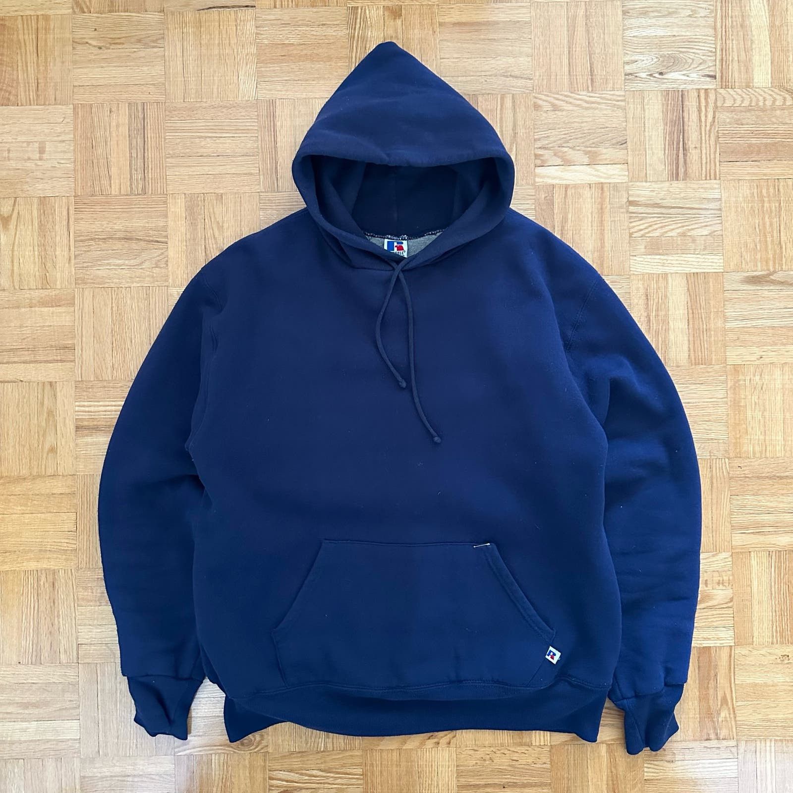 image of Russell Athletic Vintage 90's Russell Double Face Made In Usa Hoodie Large in Blue, Men's