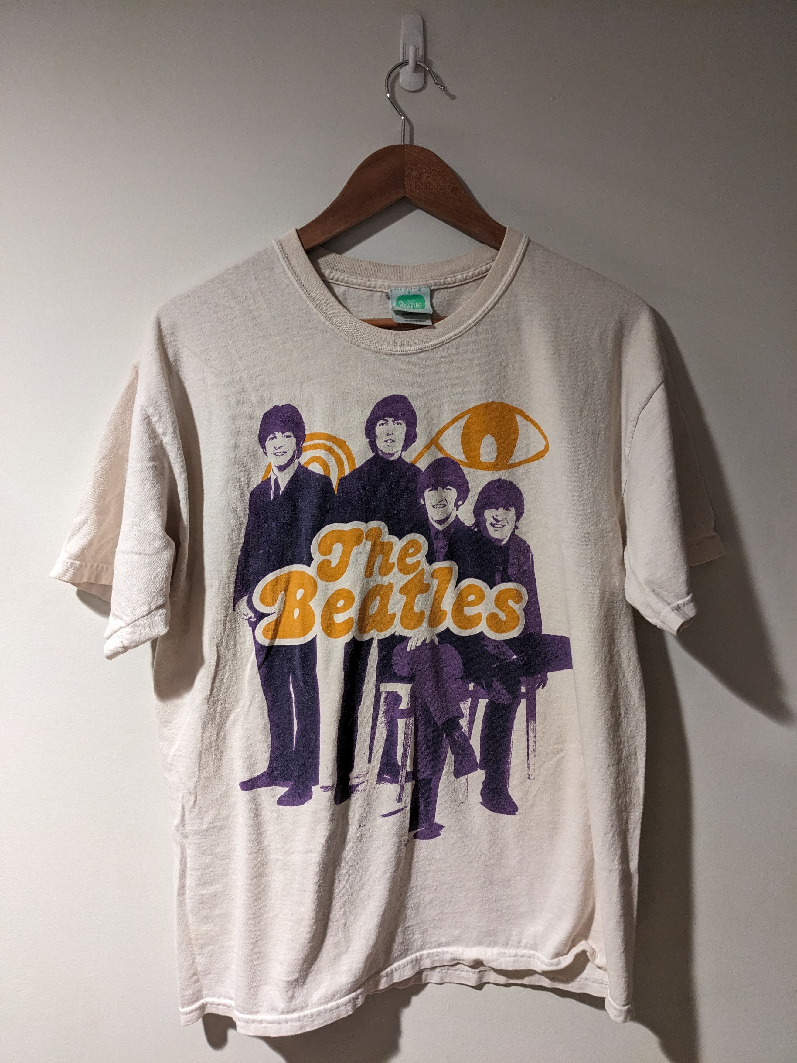 Band Tees × Vintage Vintage The Beatles Band Music Beige Large T-Shirt Size US L / EU 52-54 / 3 - 1 Thumbnail