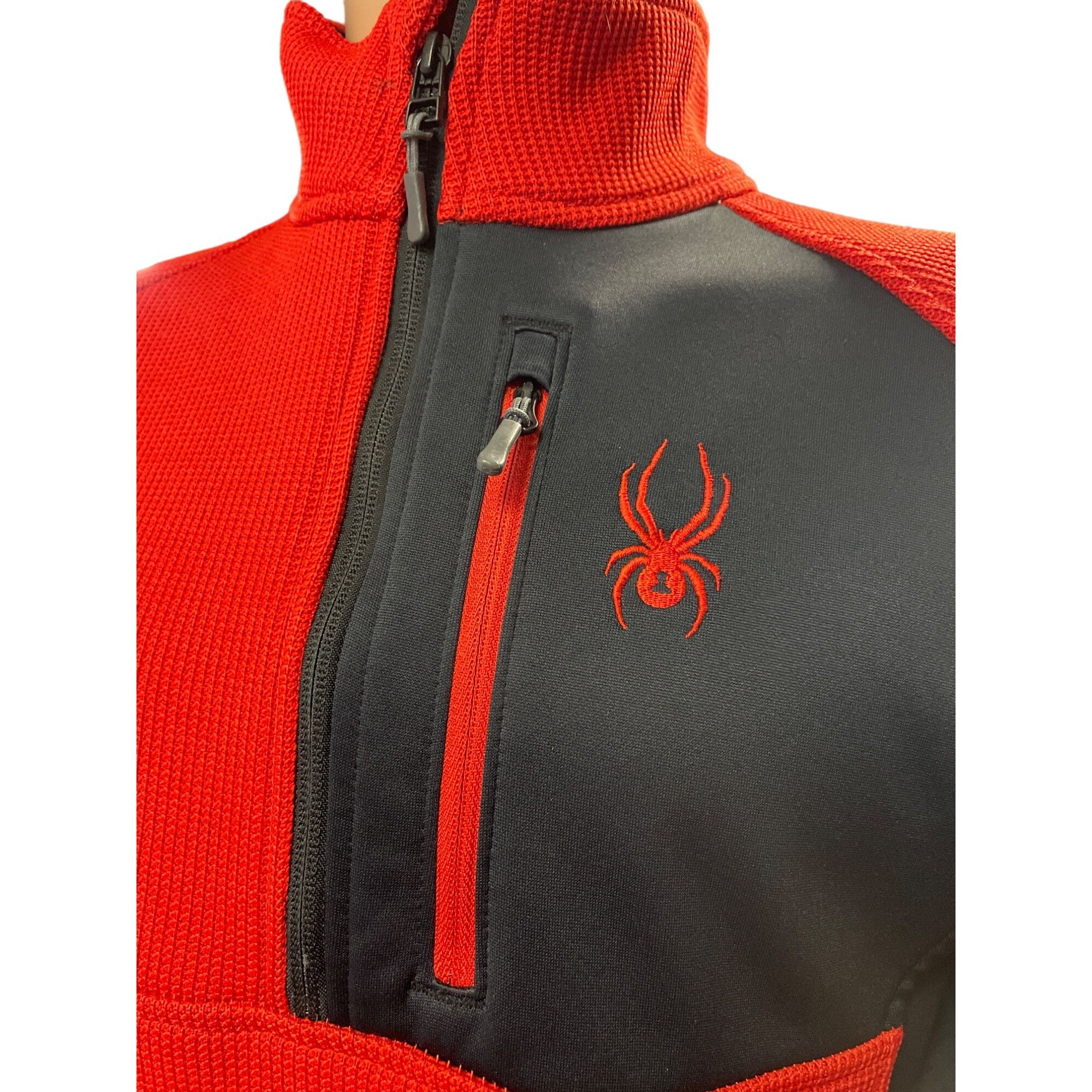 Spyder Spider Men's Red/Black Half Zipper Pullover Sweater Stretch Size US S / EU 44-46 / 1 - 2 Thumbnail
