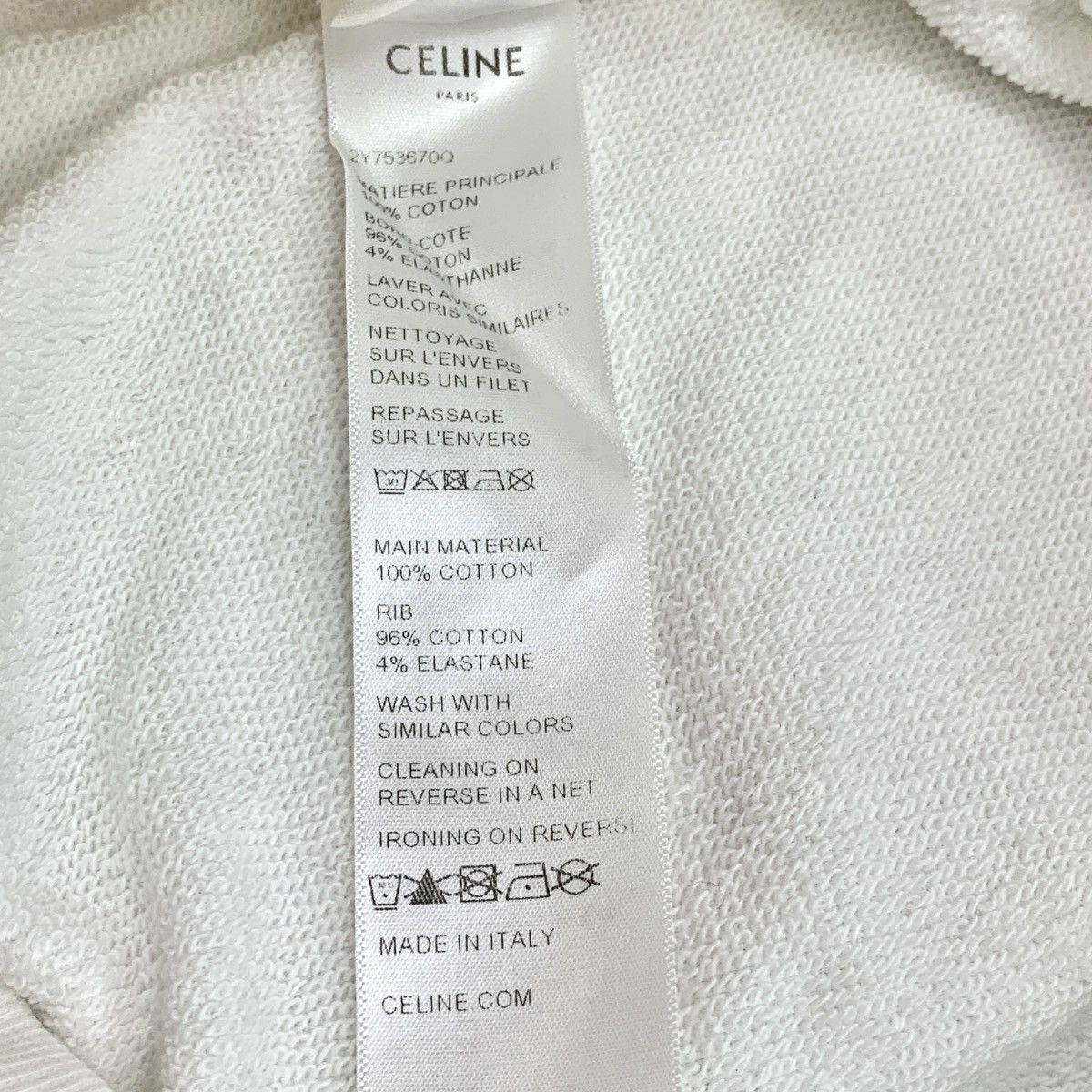 Celine Celine White Logo Letter Printed Hooded Sweatshirt K26WX Size XS / US 0-2 / IT 36-38 - 8 Thumbnail