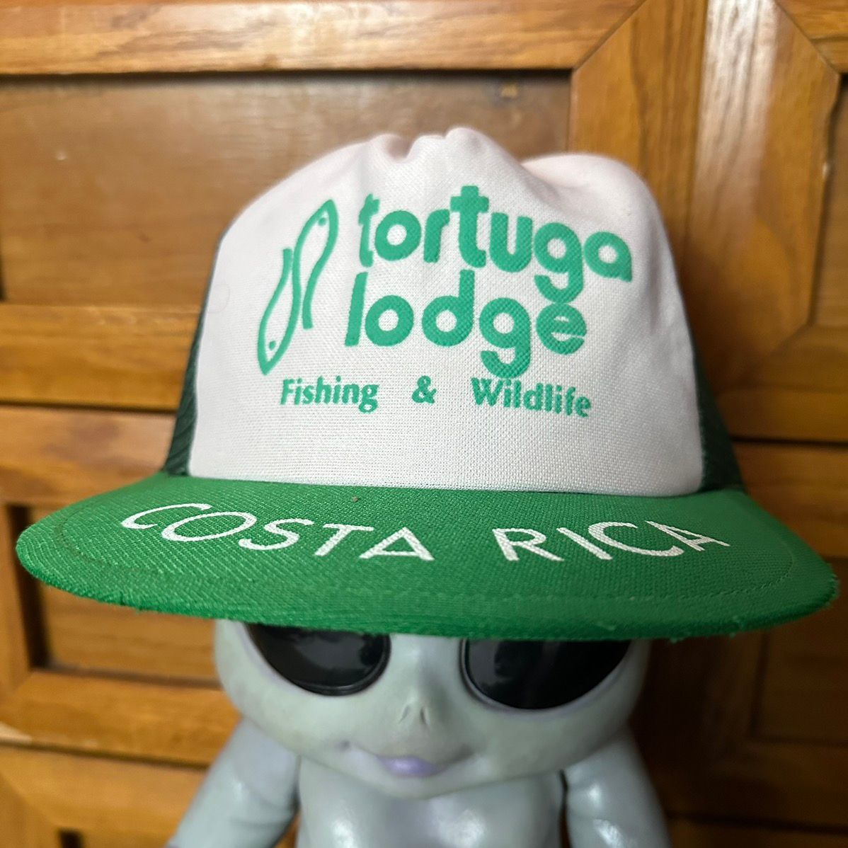 Pre-owned Trucker Hat X Vintage 90's Vintage Costa Rica Fishing Trucker Hat Snapback Vacation In White