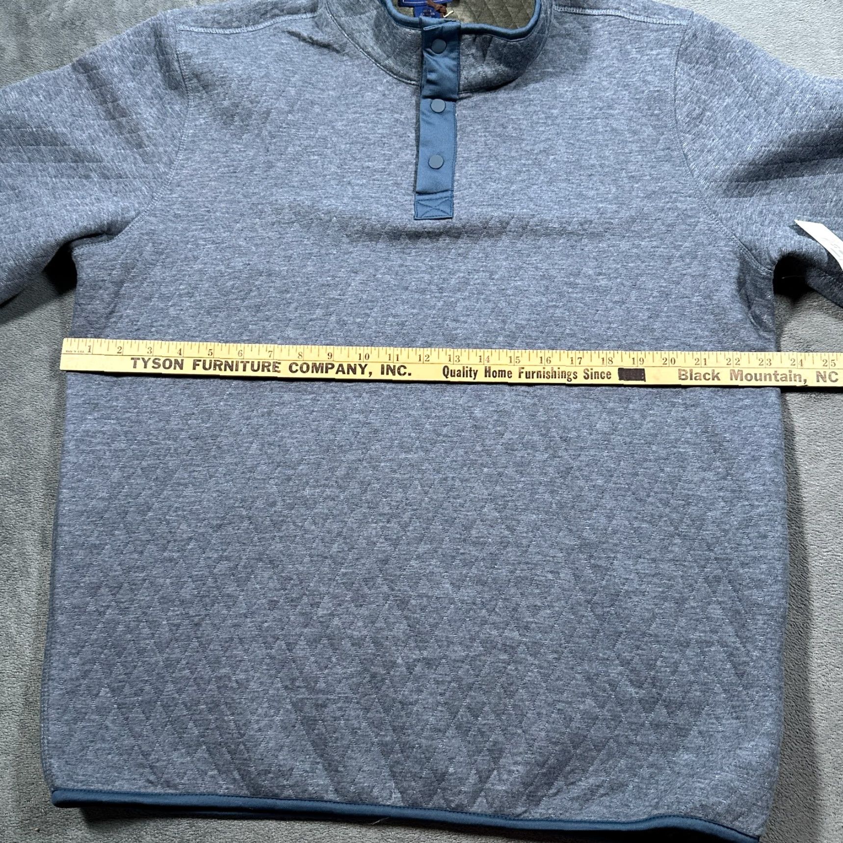 Vintage Wilkens Bros Sweater Mens XL Heritage Collection Quilted Pullover Knit Blue Argyle Diamond Lined Insulated Heavyweight Mock Neck Size US XL / EU 56 / 4 - 6 Thumbnail