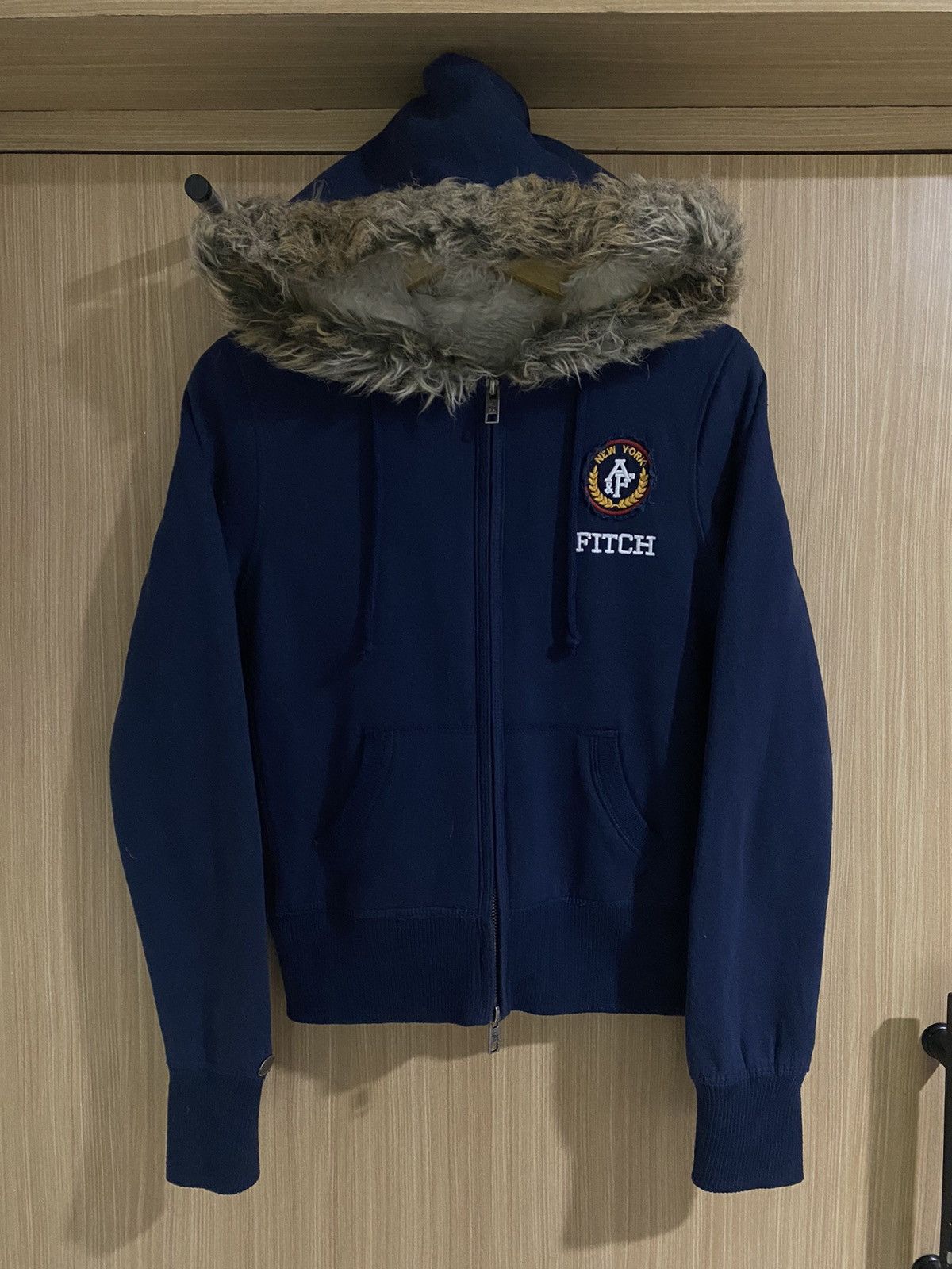 Vintage abercrombie & fitch double zip fur hoodie lgb