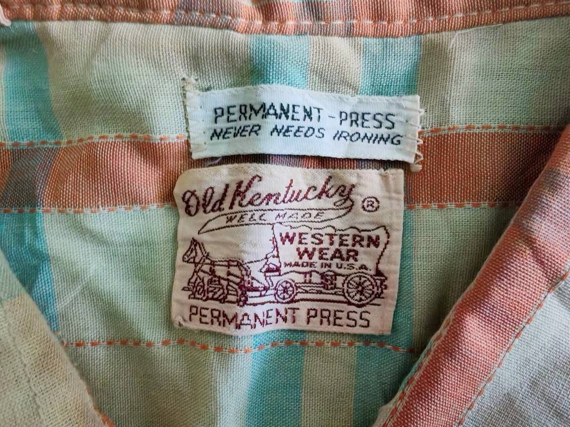 Other Vintage 70s Western Shirt Pearl Snap Plaid Made In USA Size US XL / EU 56 / 4 - 3 Thumbnail