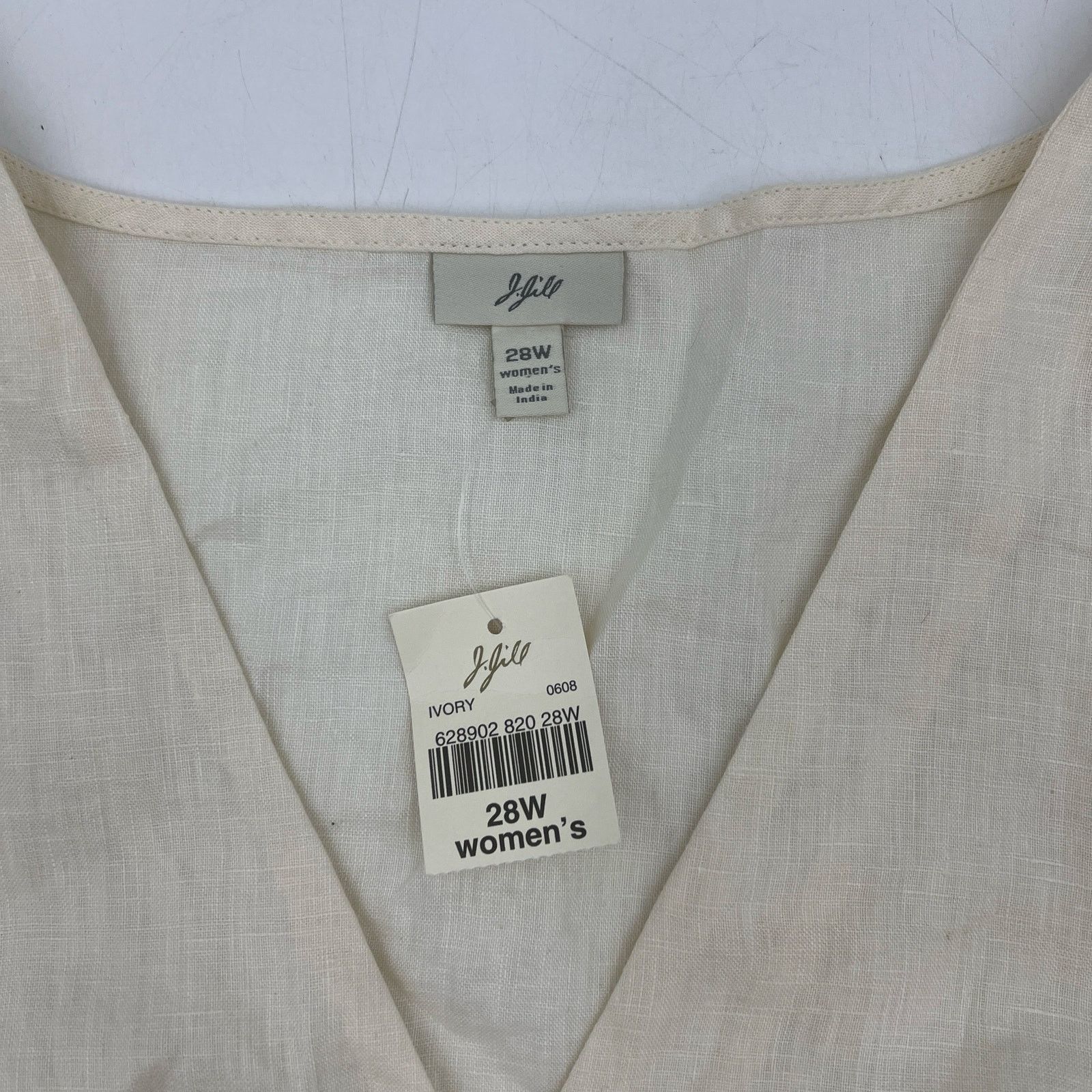 J. Jill J. Jill Linen Tank Top Blouse Cream White Ecru Size 4XL / US 24-26 - 3 Thumbnail