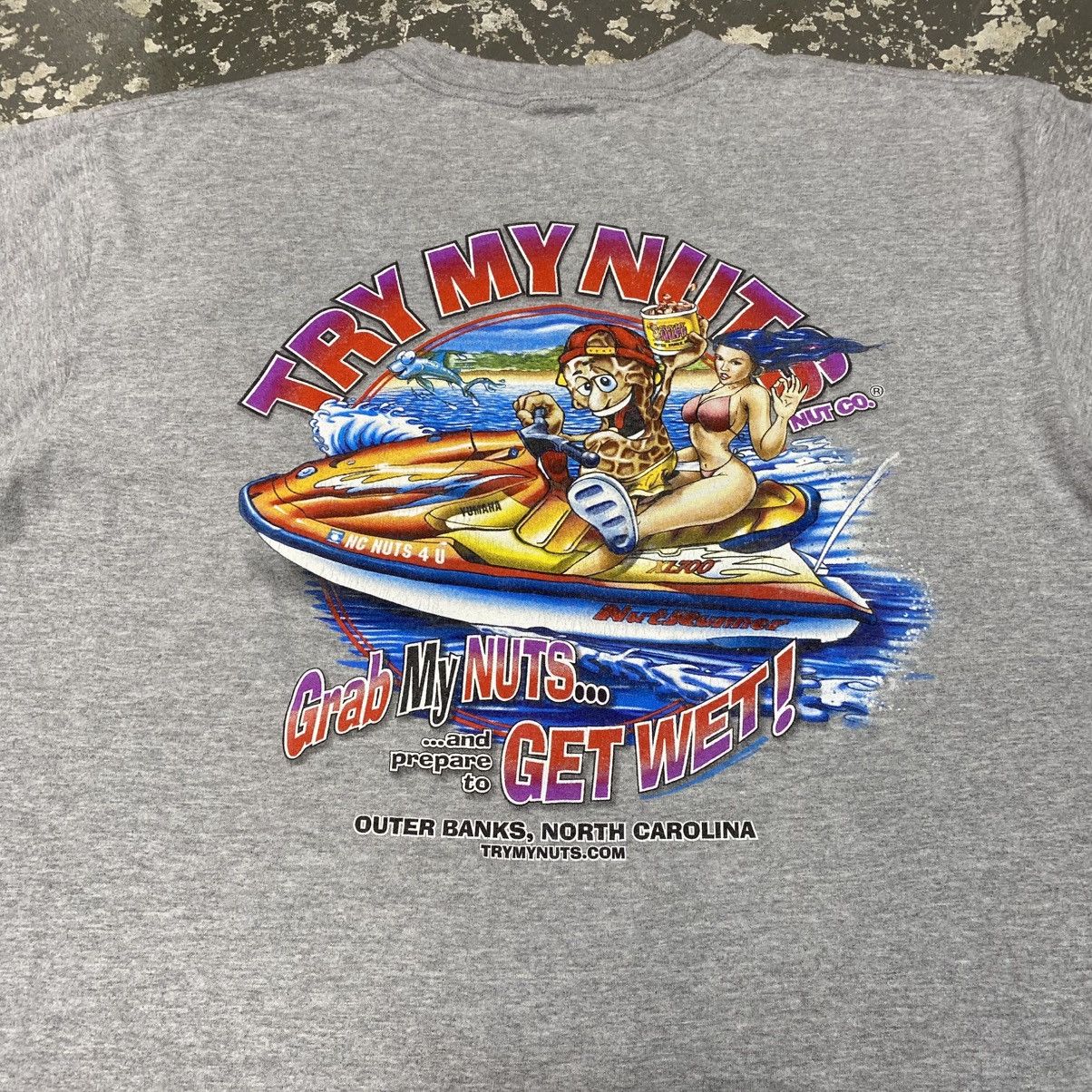 Japanese Brand × Vintage Vintage Try My Nuts Nuts Company Funny Parody Tshirt Size US L / EU 52-54 / 3 - 9 Thumbnail