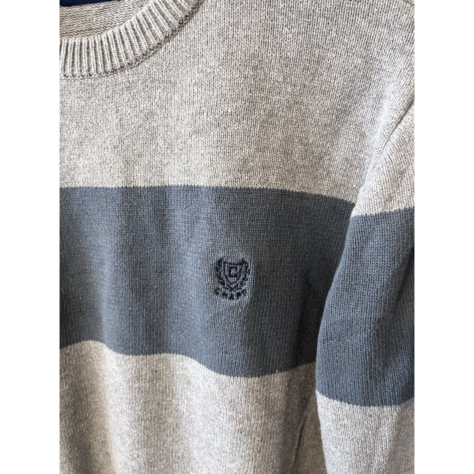 Chaps VINTAGE Chaps Men Heavy Long Sleeve Crew Neck Sweater L Gray 100% Cotton Embroidered Logo Golf Hiking Walking Mens Regular Sweatshirt Crewneck Size US L / EU 52-54 / 3 - 4 Thumbnail