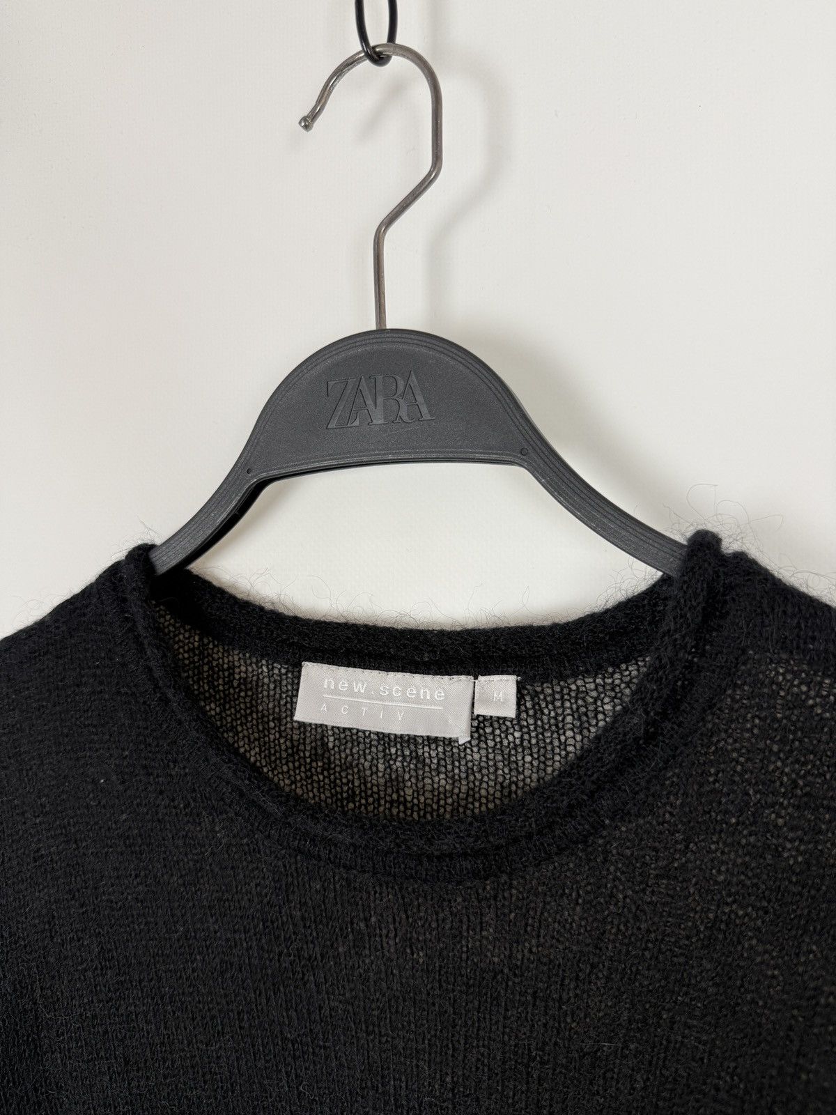 Vintage Y2K Vintage New Scene Black Mohair Blend Mesh Knit Sweater Size M / US 6-8 / IT 42-44 - 5 Thumbnail