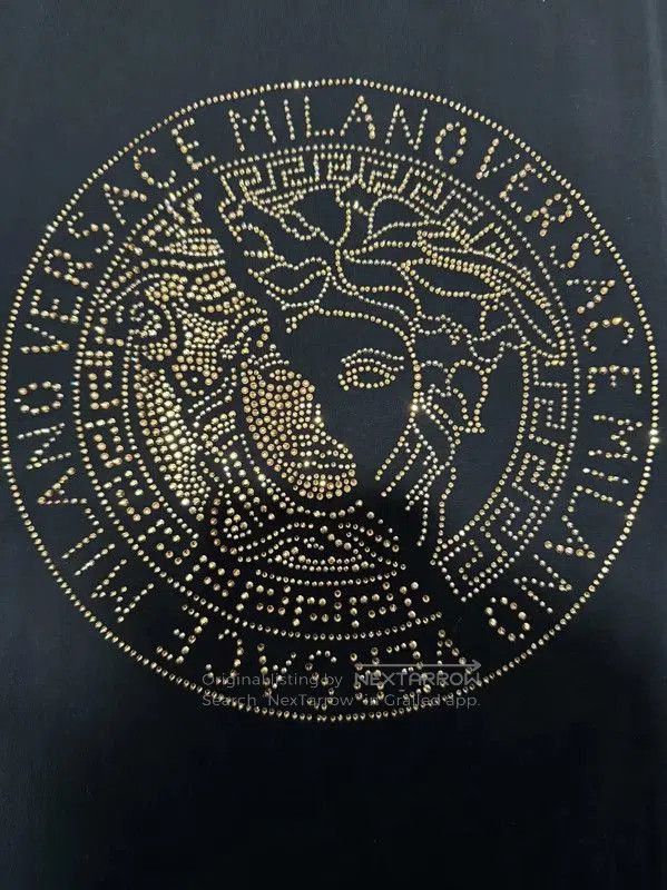 Versace Versace Black Embroidered Medusa T-shirt . Size US L / EU 52-54 / 3 - 3 Thumbnail