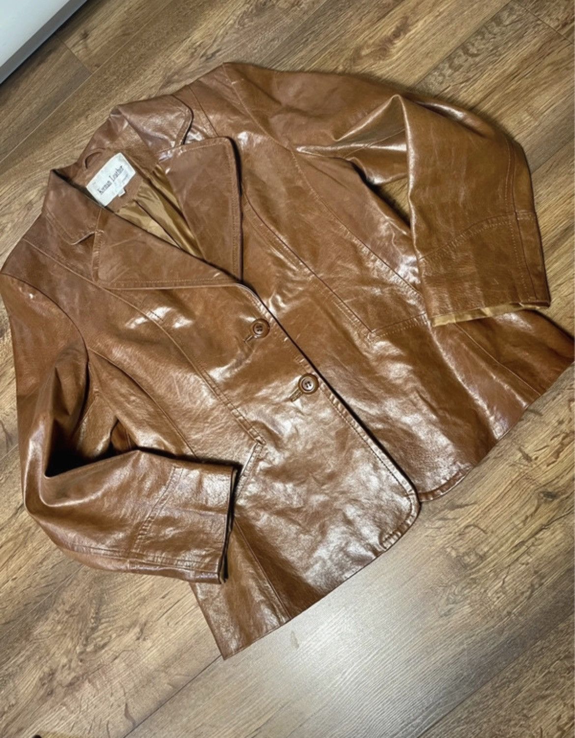 Vintage Vintage Women's Leather Jacket Keenan Leather Size L / US 10 / IT 46 - 3 Thumbnail