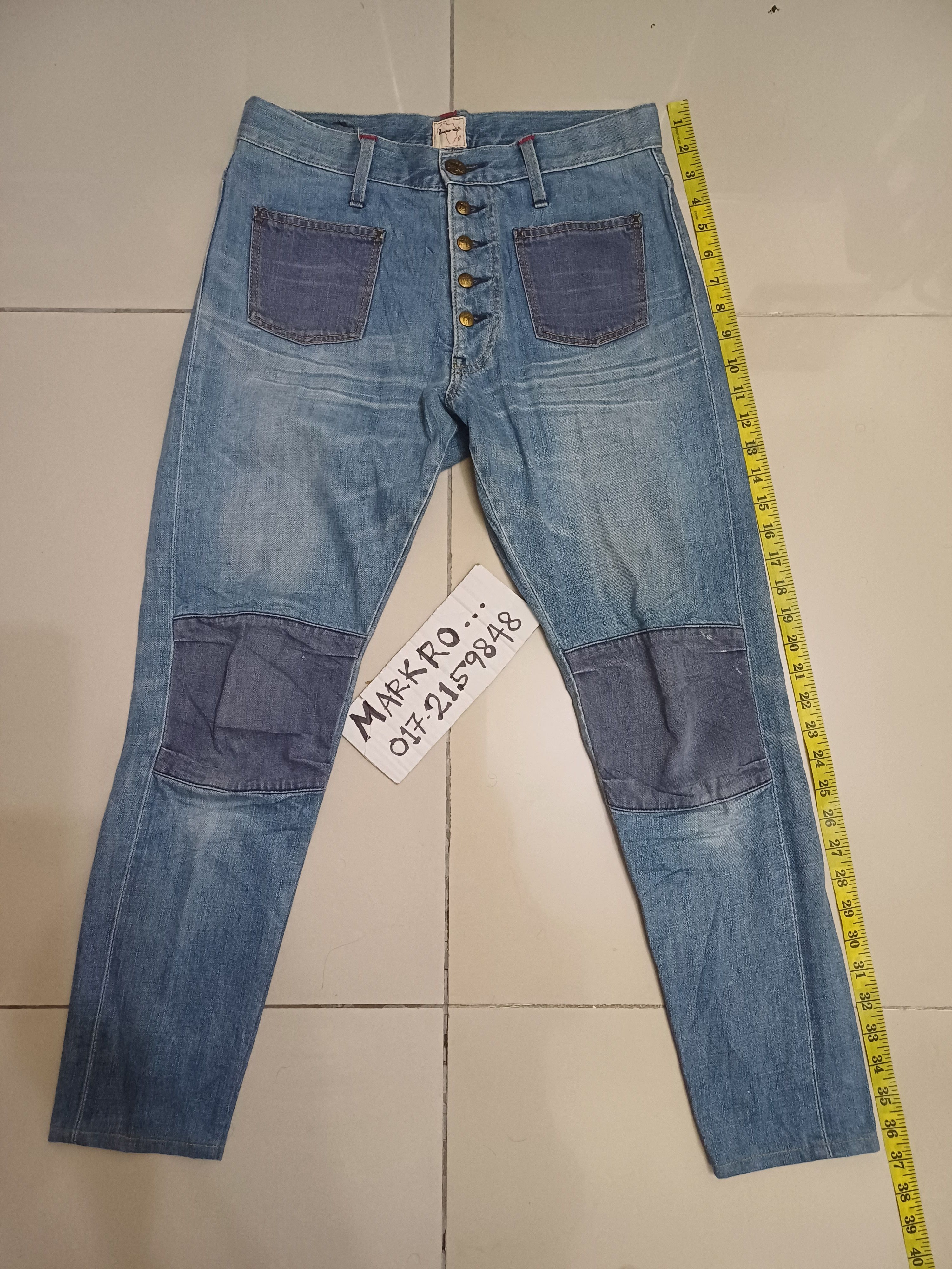 image of Seditionaries Crazy Pocket.. Bikers Design Jeans.. Lee Born In Uganda in Blue Fade, Men's (Size 29)