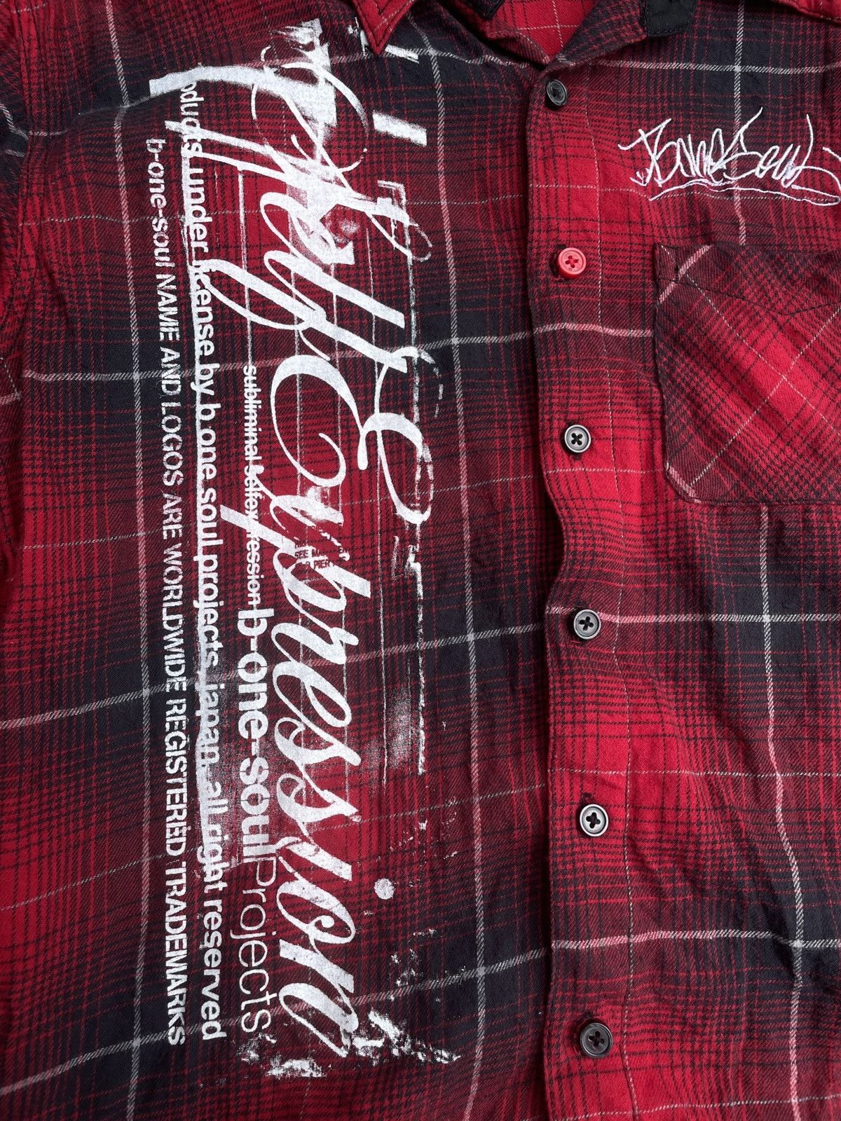 If Six Was Nine 2000s Japanese archive Vkei Poem Plaid Shirts Gyaruo Y2K Size US S / EU 44-46 / 1 - 7 Thumbnail