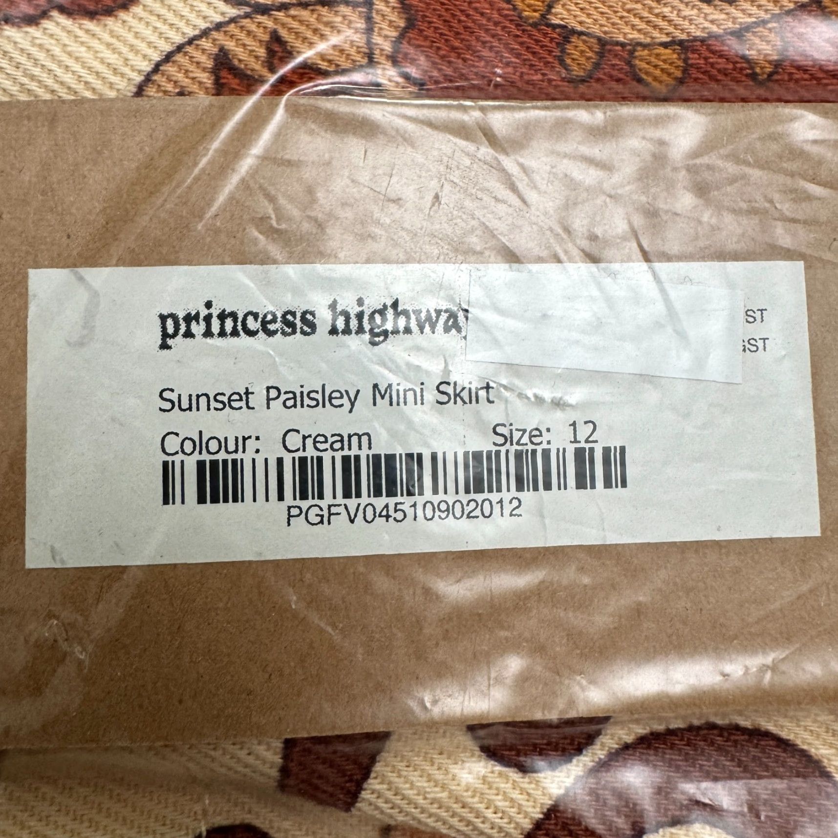 Vintage Princess Highway Skirt Womens 8 Brown Paisley Mini Beach Boho NWT Size 30" / US 8 / IT 44 - 4 Thumbnail