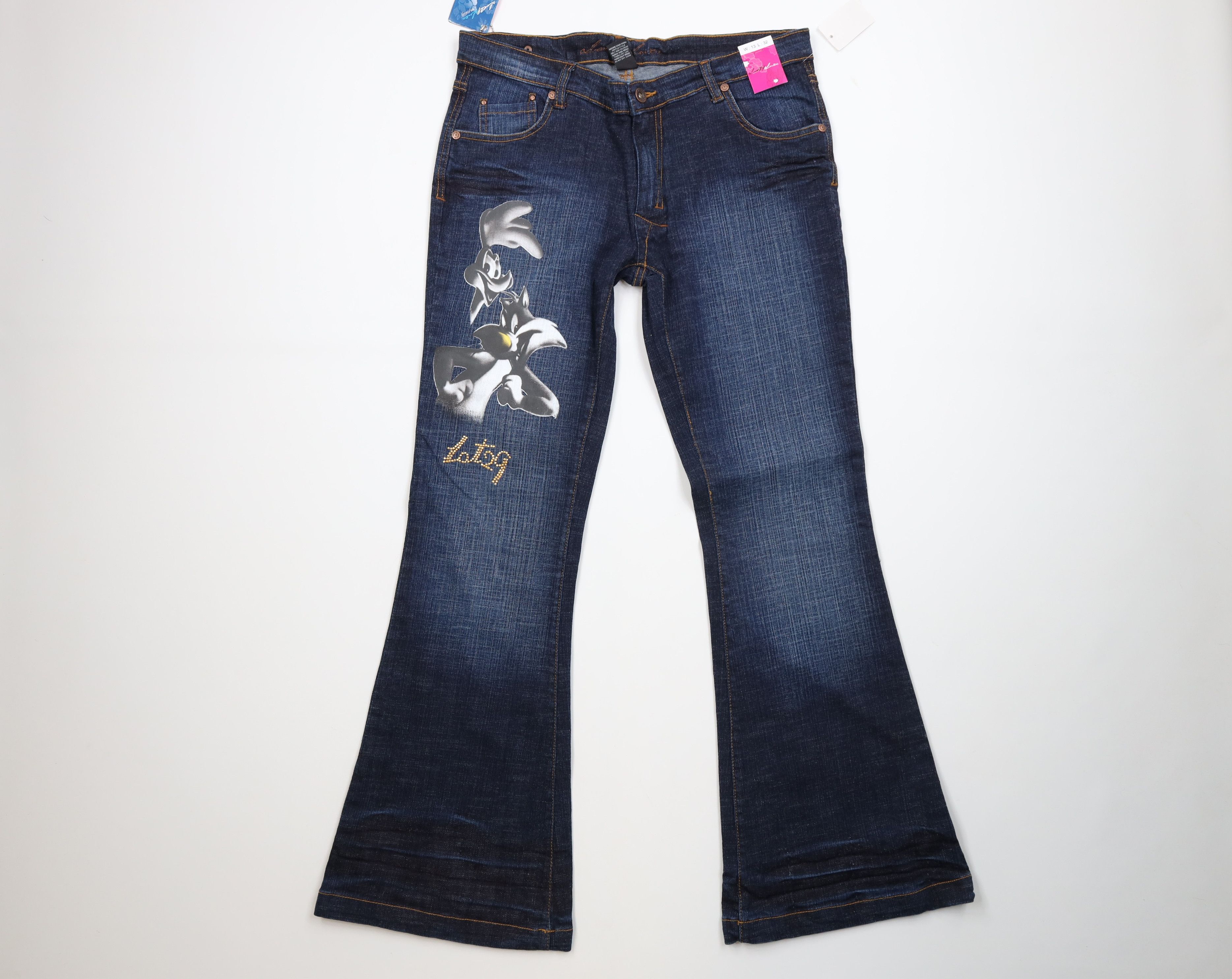 Vintage Deadstock Vintage Y2K Lot 29 Looney Tunes Wide Leg Jeans Size 34" / US 12 / IT 48 - 1 Thumbnail