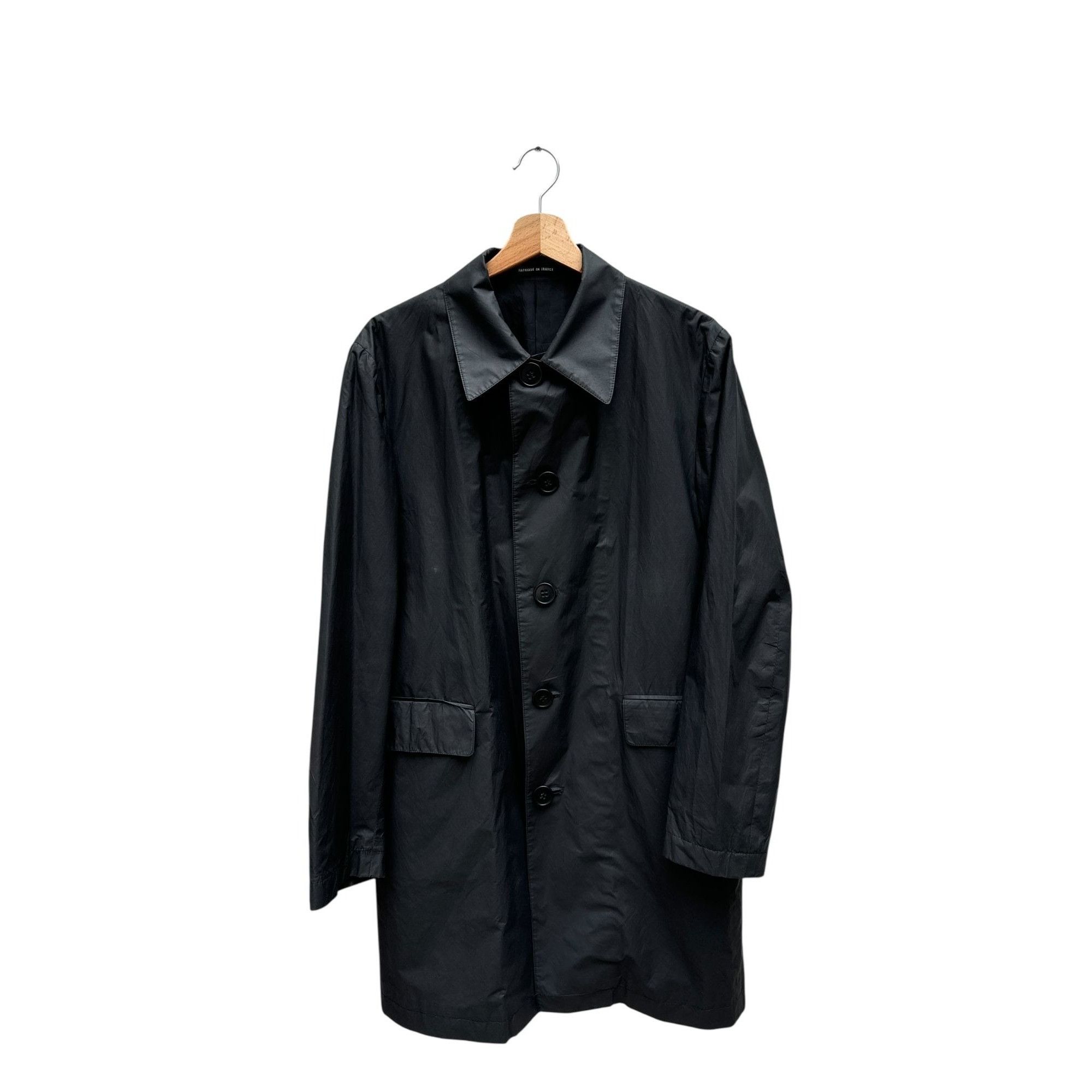 Yves Saint Laurent Black Nylon Mac Coat Size US M / EU 48-50 / 2 - 1 Thumbnail