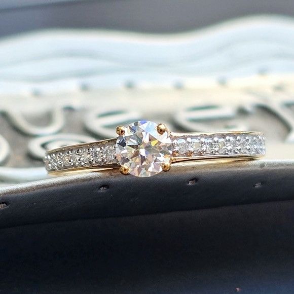 Other 0.60ctw Moissanite Engagement Ring – 18Kover 925 Silver Sz 8 Size ONE SIZE - 4 Thumbnail
