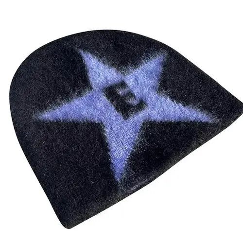 Japanese Brand Y2K Hat Star Jacquard Knitted Hat Size ONE SIZE - 2 Thumbnail