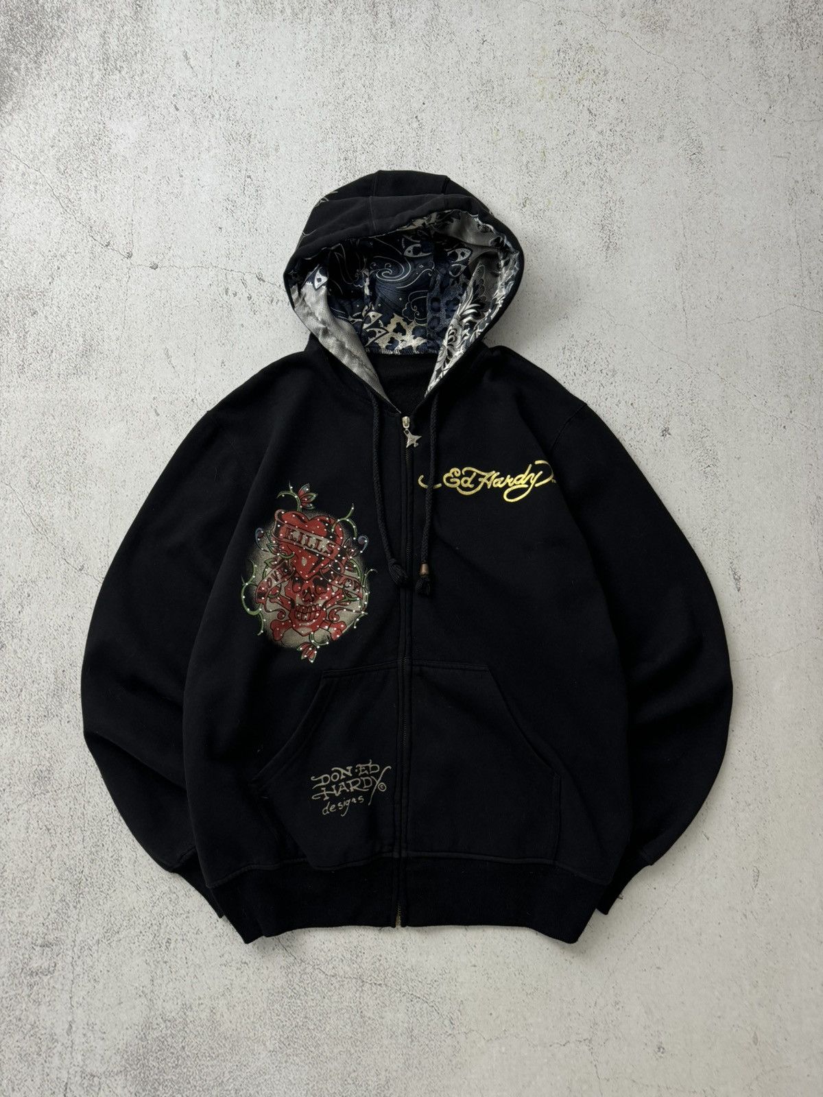 Christian Audigier × Ed Hardy × Vintage Ed Hardy Christian Audigier Y2K Vintage Zip Hoodie Size US M / EU 48-50 / 2 - 5 Thumbnail