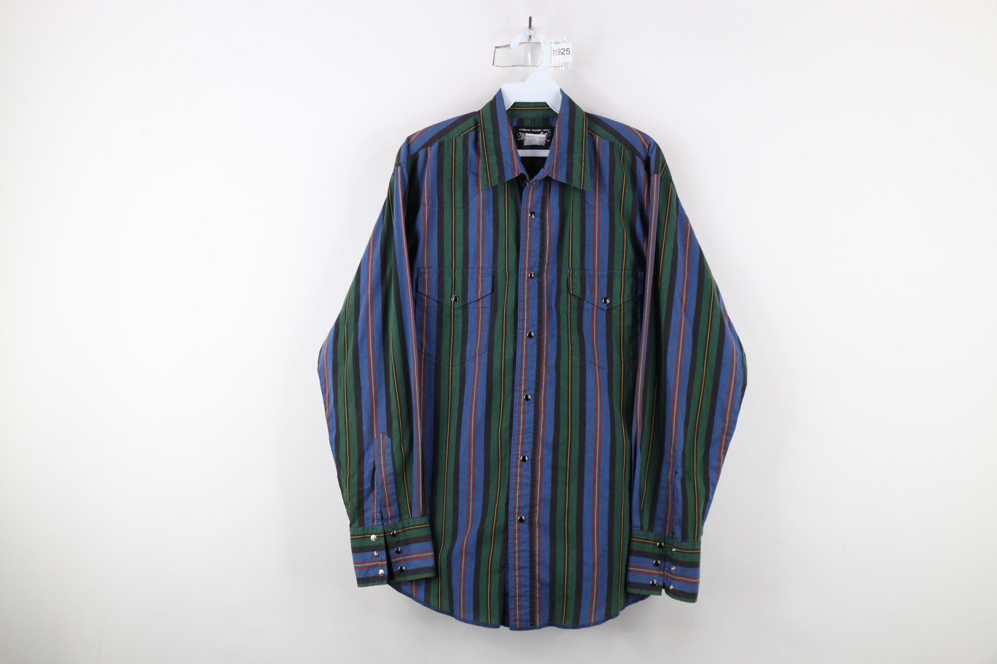 Vintage × Wrangler Vintage 90s Wrangler Striped Western Snap Button Shirt Size US M / EU 48-50 / 2 - 1 Thumbnail