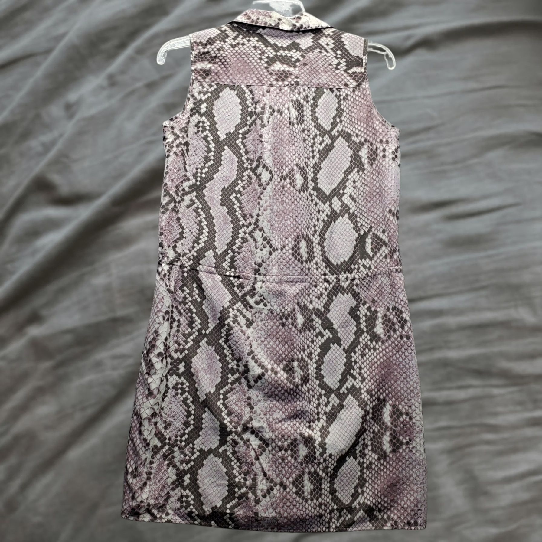 Michael Kors Michael Kors Shirt Womens PS Dress Multi Snakeskin Print Tie Waist Snap Button Size S / US 4 / IT 40 - 1 Thumbnail