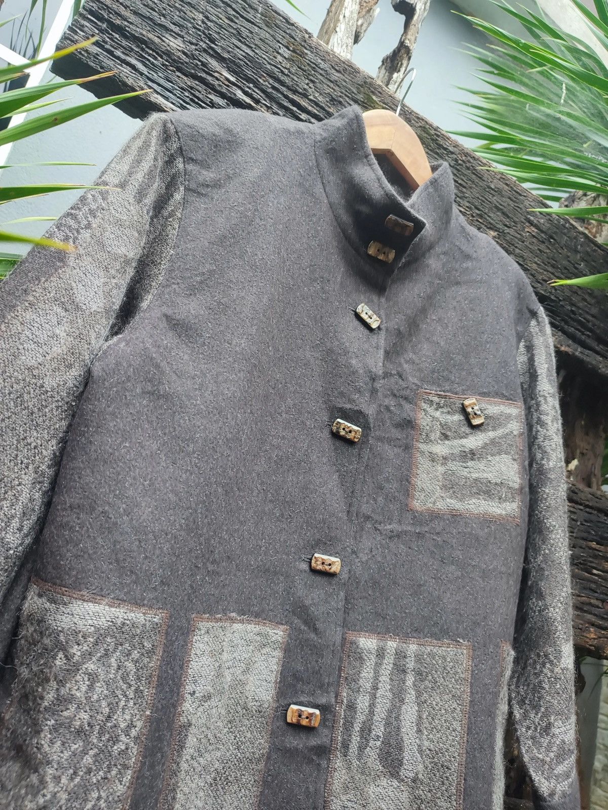 Japanese Brand Trois Onze Cinq Patchwork Wool Jacket – Made in Japan Size M / US 6-8 / IT 42-44 - 2 Thumbnail