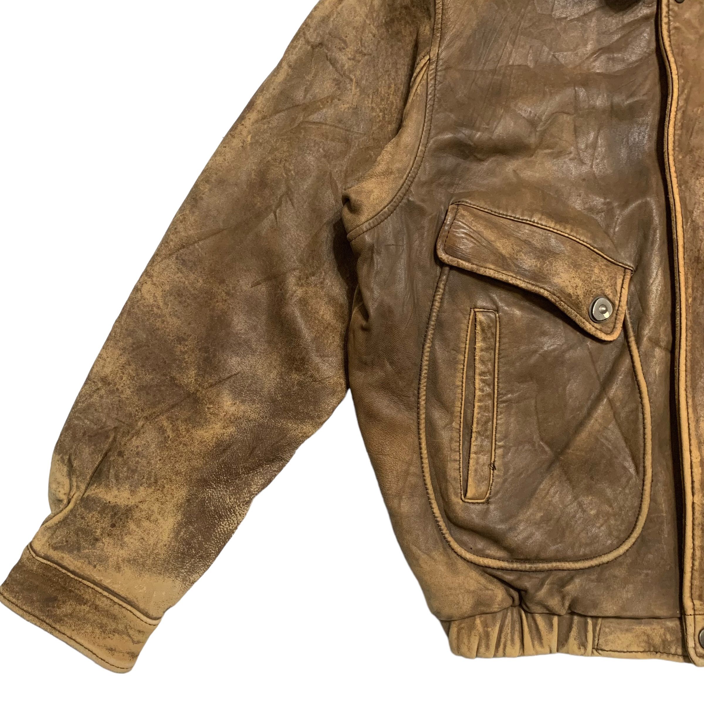 Vintage Vintage 80s US Armed Forces Flight Aviator Leather Jacket Size US L / EU 52-54 / 3 - 4 Thumbnail