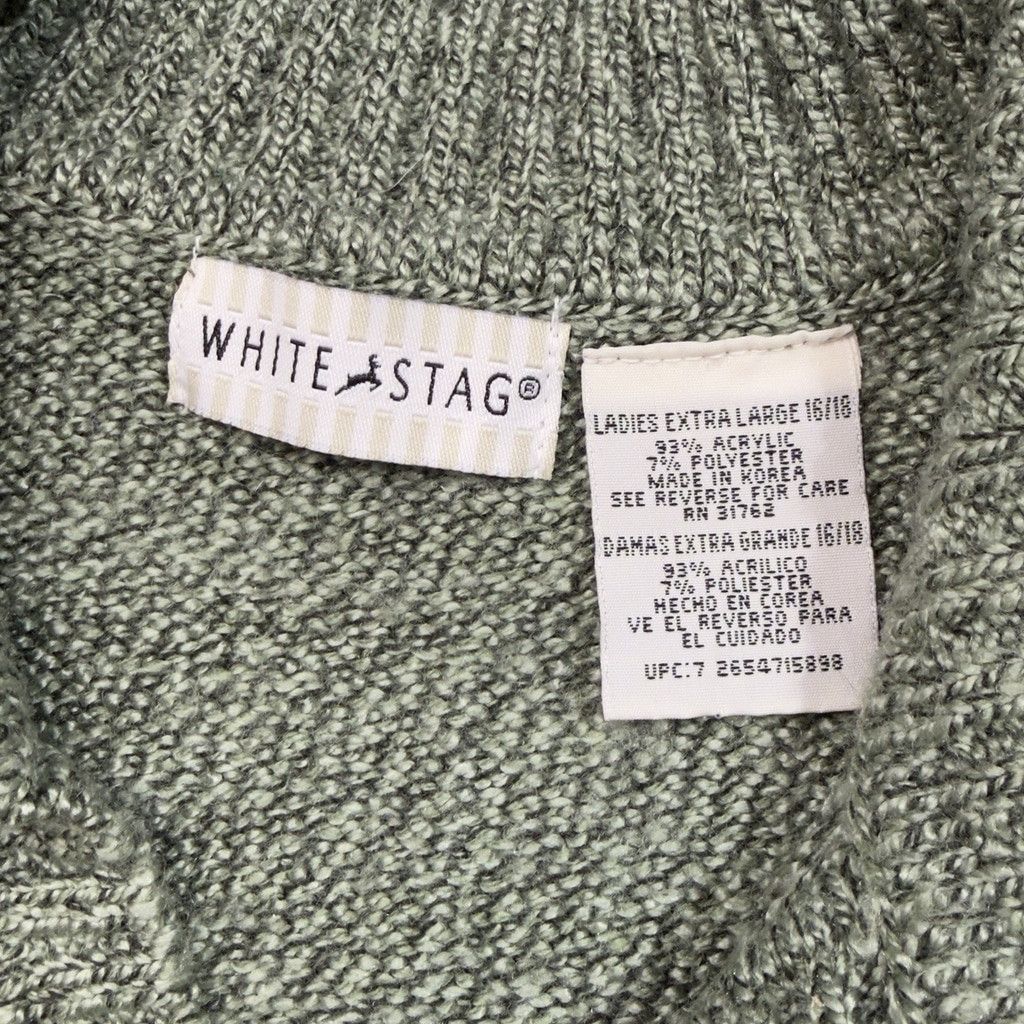 Vintage VTG 80s Mom Sweater Large Cable Knit V Neck Collared Pullove Size L / US 10 / IT 46 - 5 Thumbnail