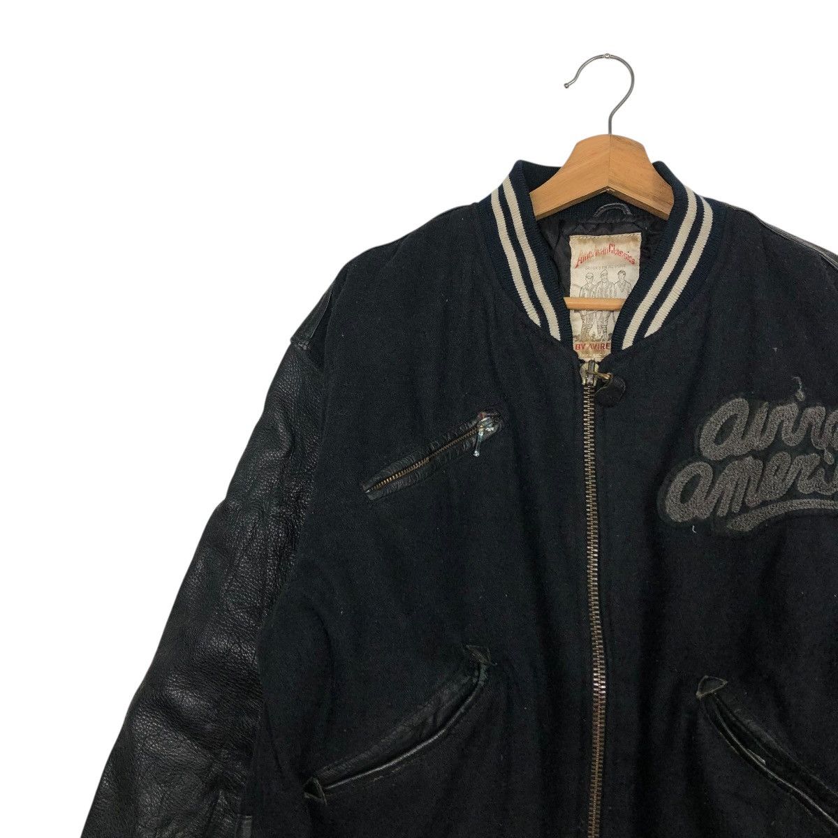 Avirex 🔥VINTAGE AVIREX AMERICA BOMBER VARSITY LEATHER JACKET Size US M / EU 48-50 / 2 - 9 Thumbnail