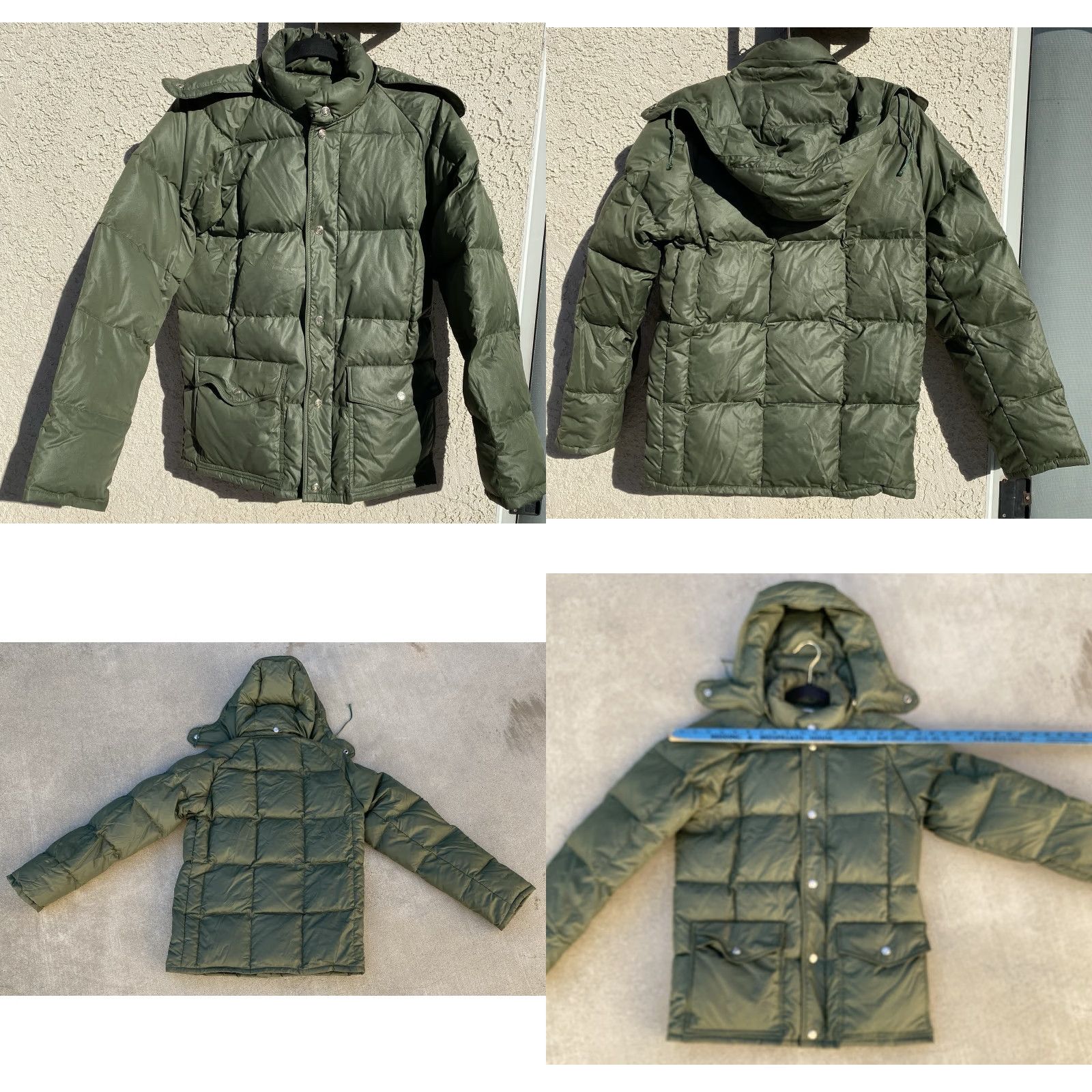 J Brand VINTAGE Swan Brand Down Puffer Jacket Green Nylon Quilted Hood Parka M Men Green Quilted Down Parka Vintage Hooded Jacket Size US M / EU 48-50 / 2 - 10 Thumbnail