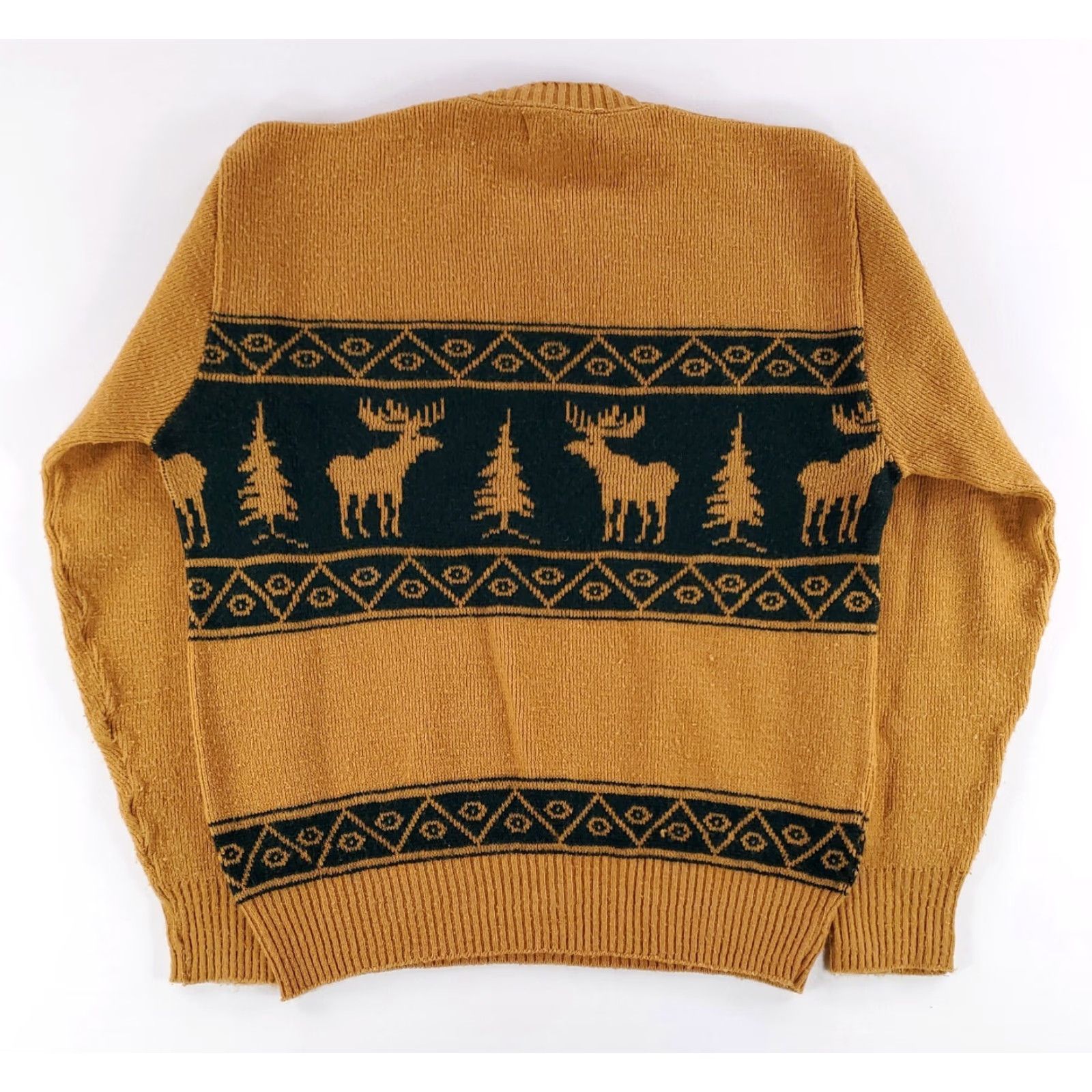 Vintage VINTAGE Dayton's For Men Sweater L Mens Orlon Acrylic Moose Brown Green Pullover 70s Size US L / EU 52-54 / 3 - 4 Thumbnail